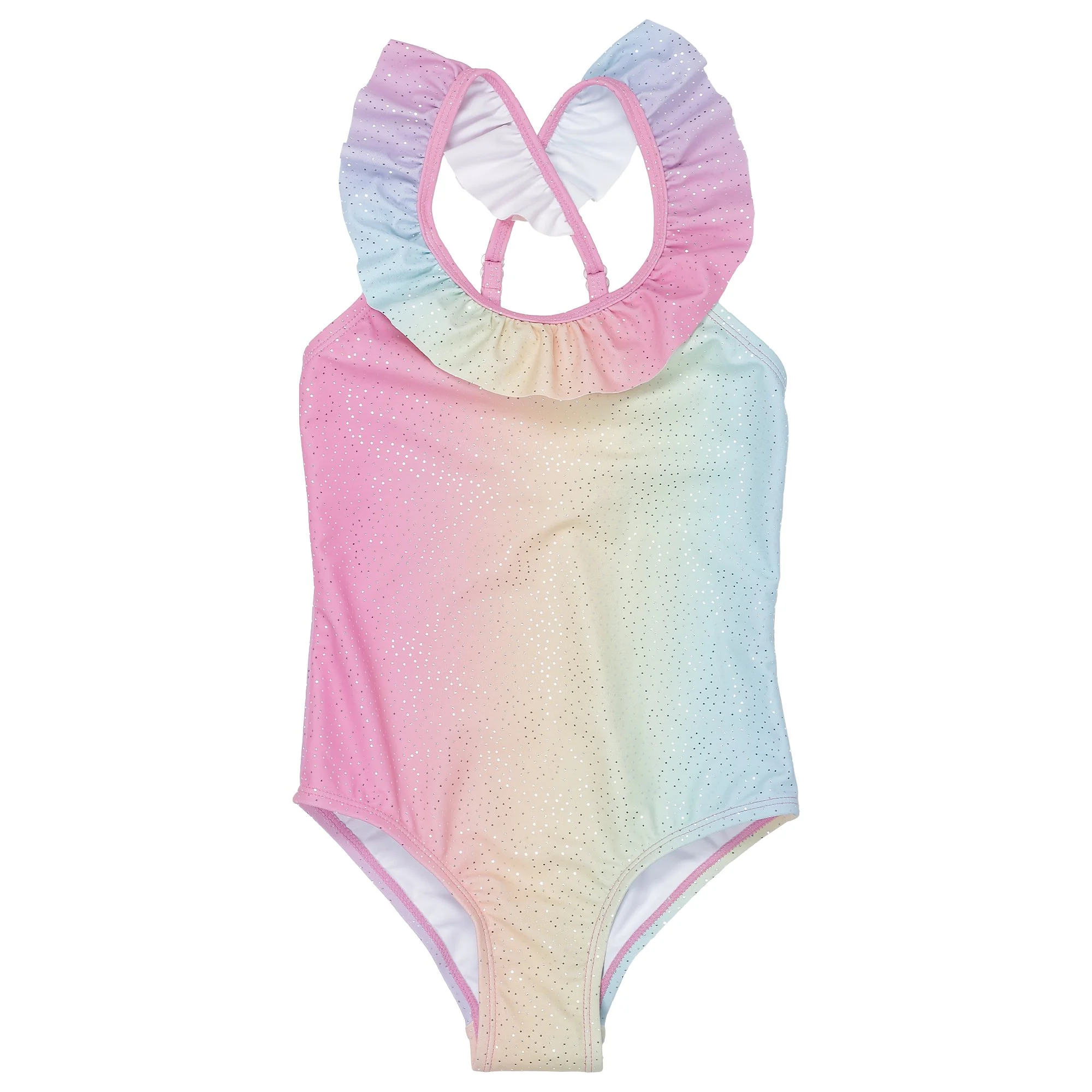 Maillot de bain 1 pièce à volant - Orange
