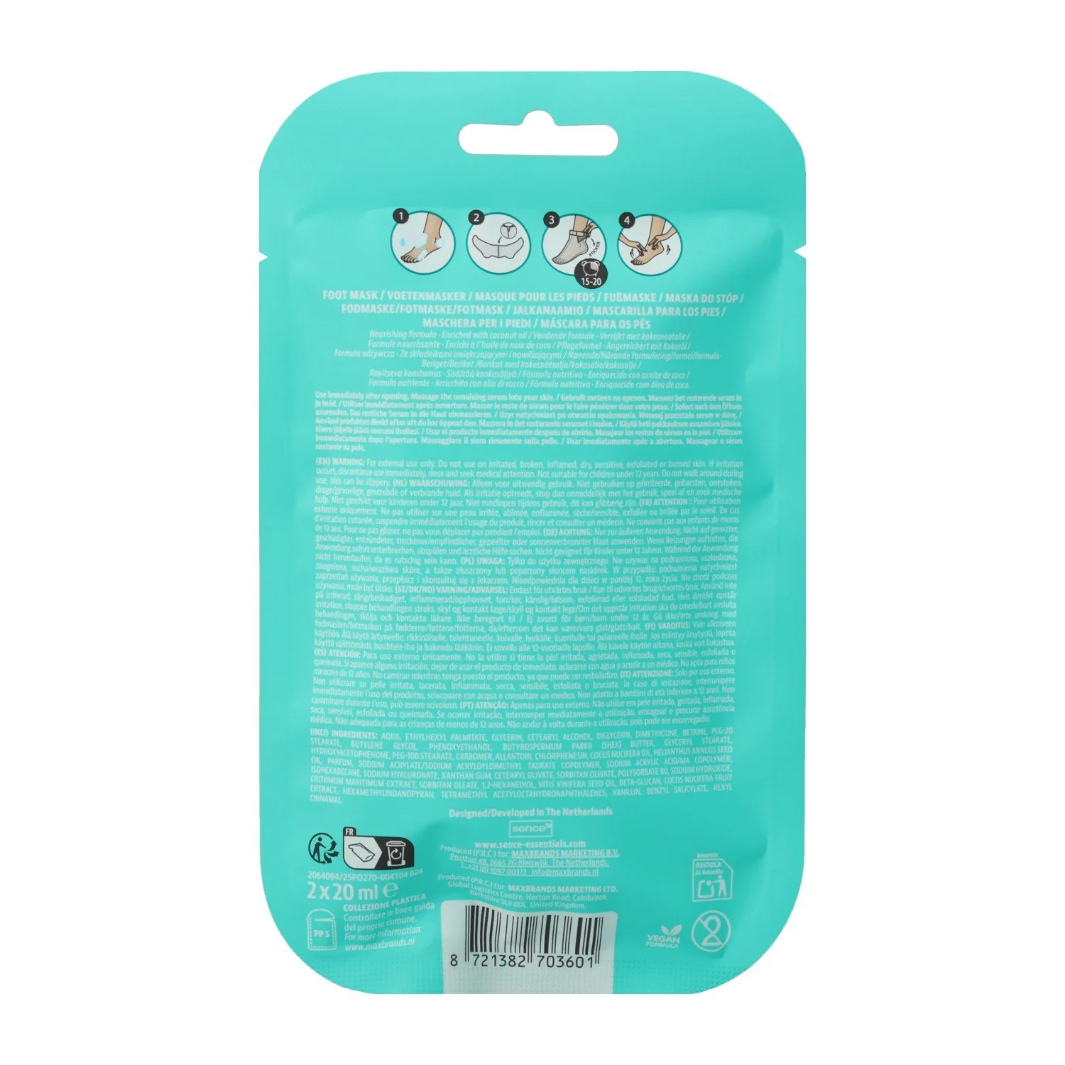 Masque pour les pieds noix au coco Sence - Image 2