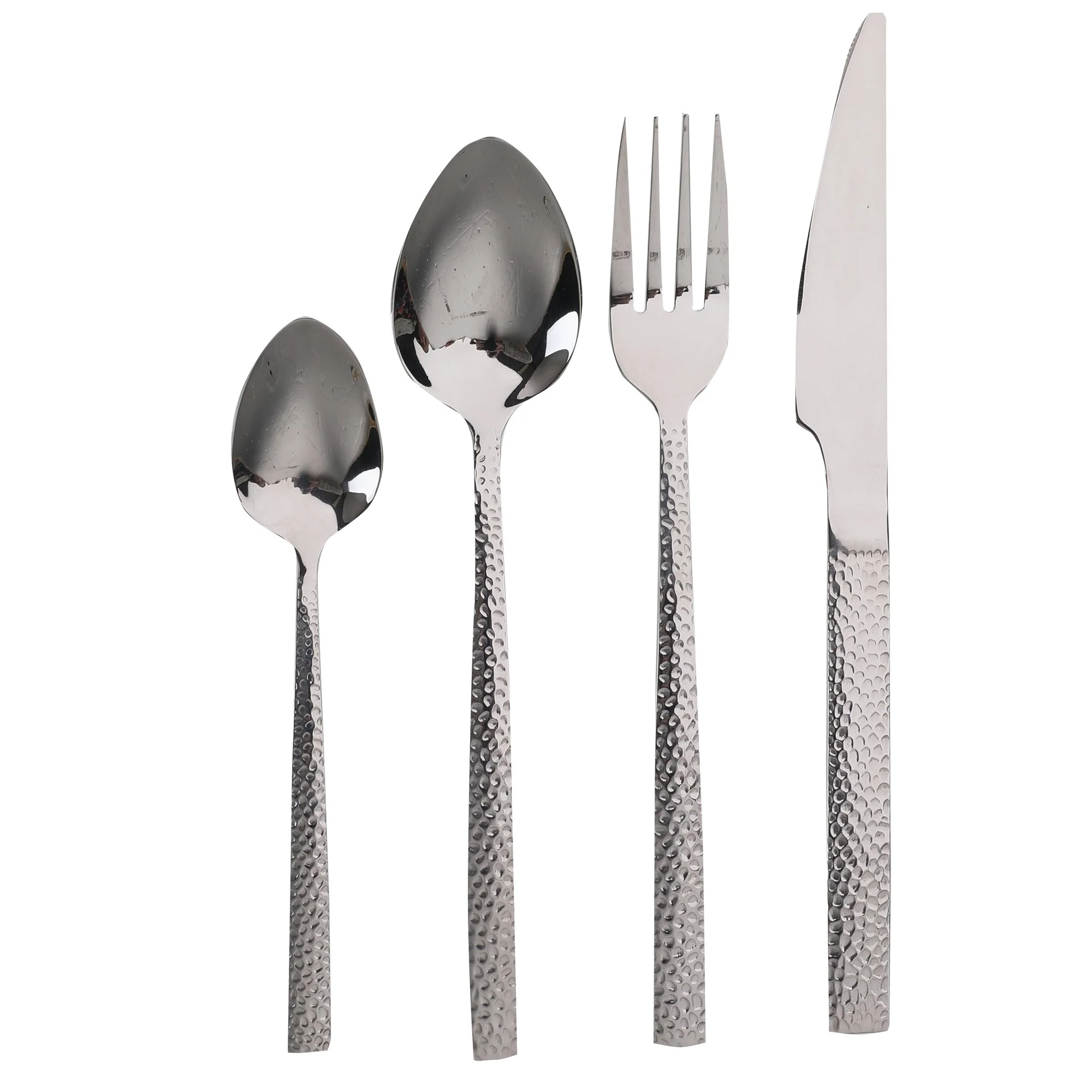 Ménagère 24 pcs martelée  - Argent