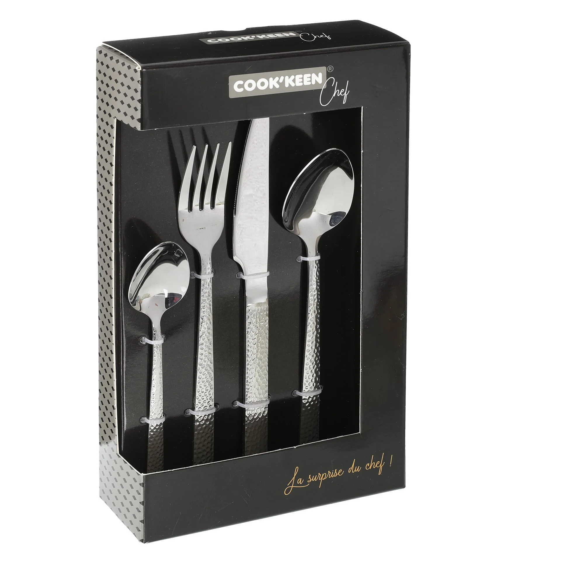 Ménagère 24 pcs martelée  - Argent - Image 2