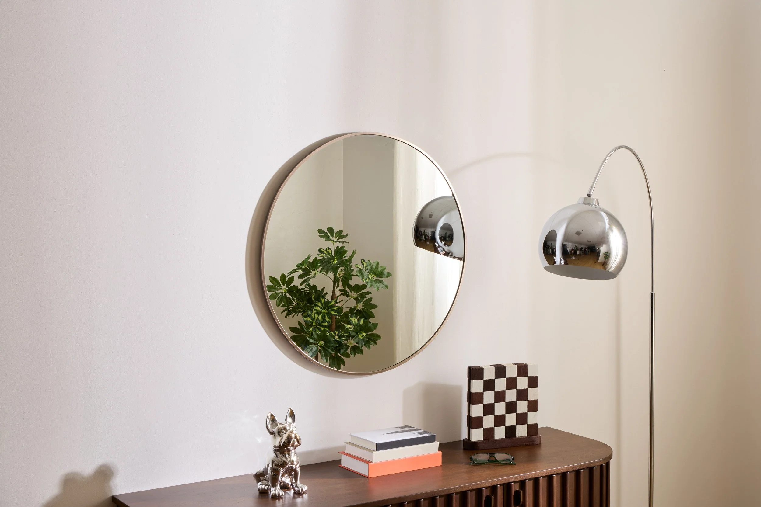 Miroir rond en métal