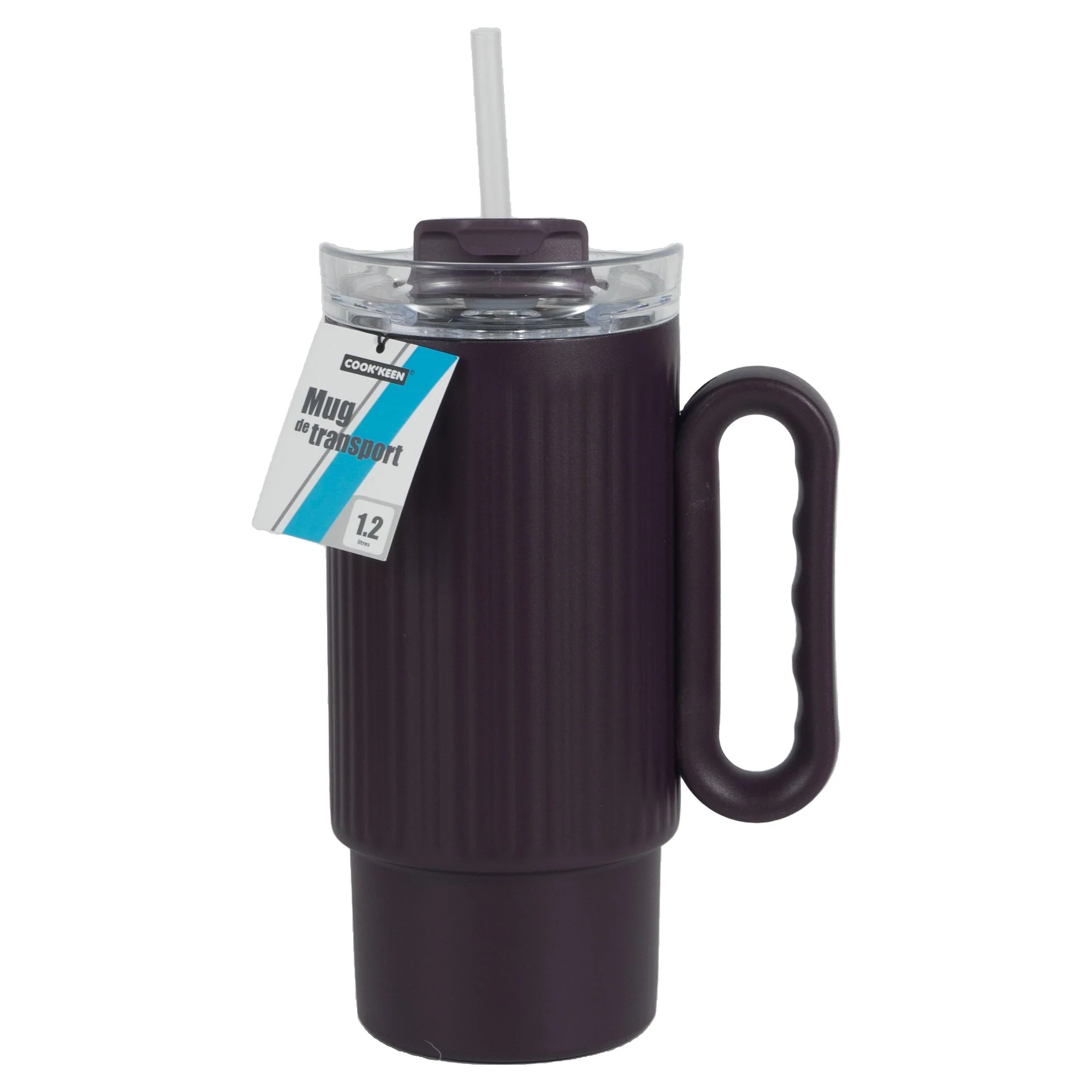 Mug de transport Isotherme avec poignée fantaisie 1,2 L - Beige - Image 2