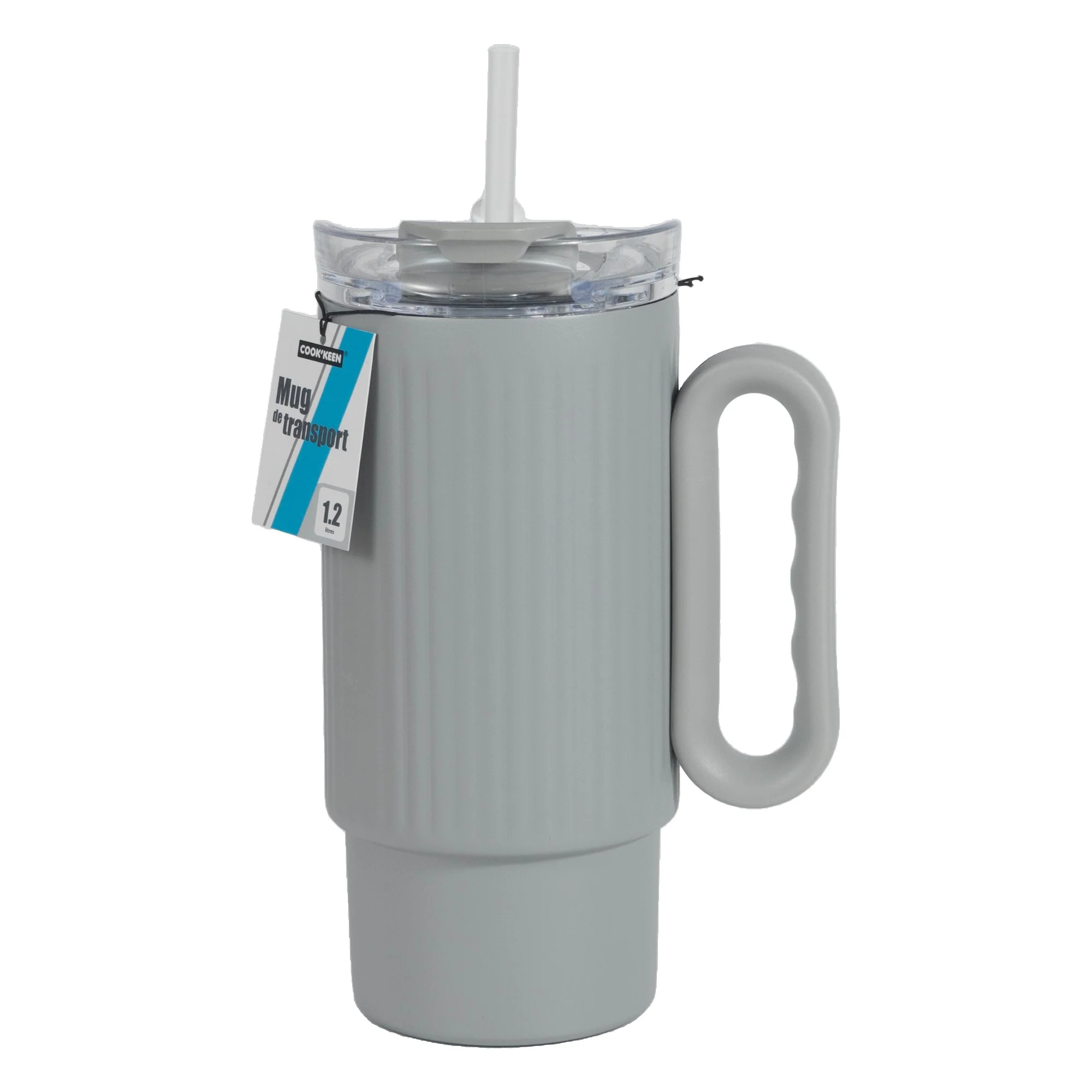 Mug de transport Isotherme avec poignée fantaisie 1,2 L - Gris - Image 4