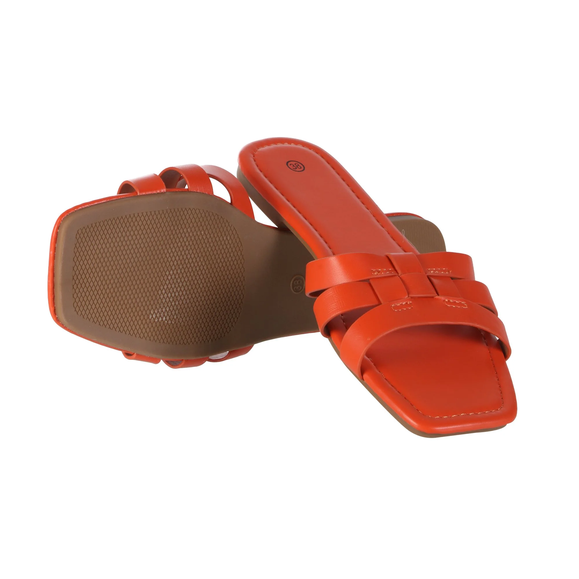 Mules plates  - Rouge - Image 3