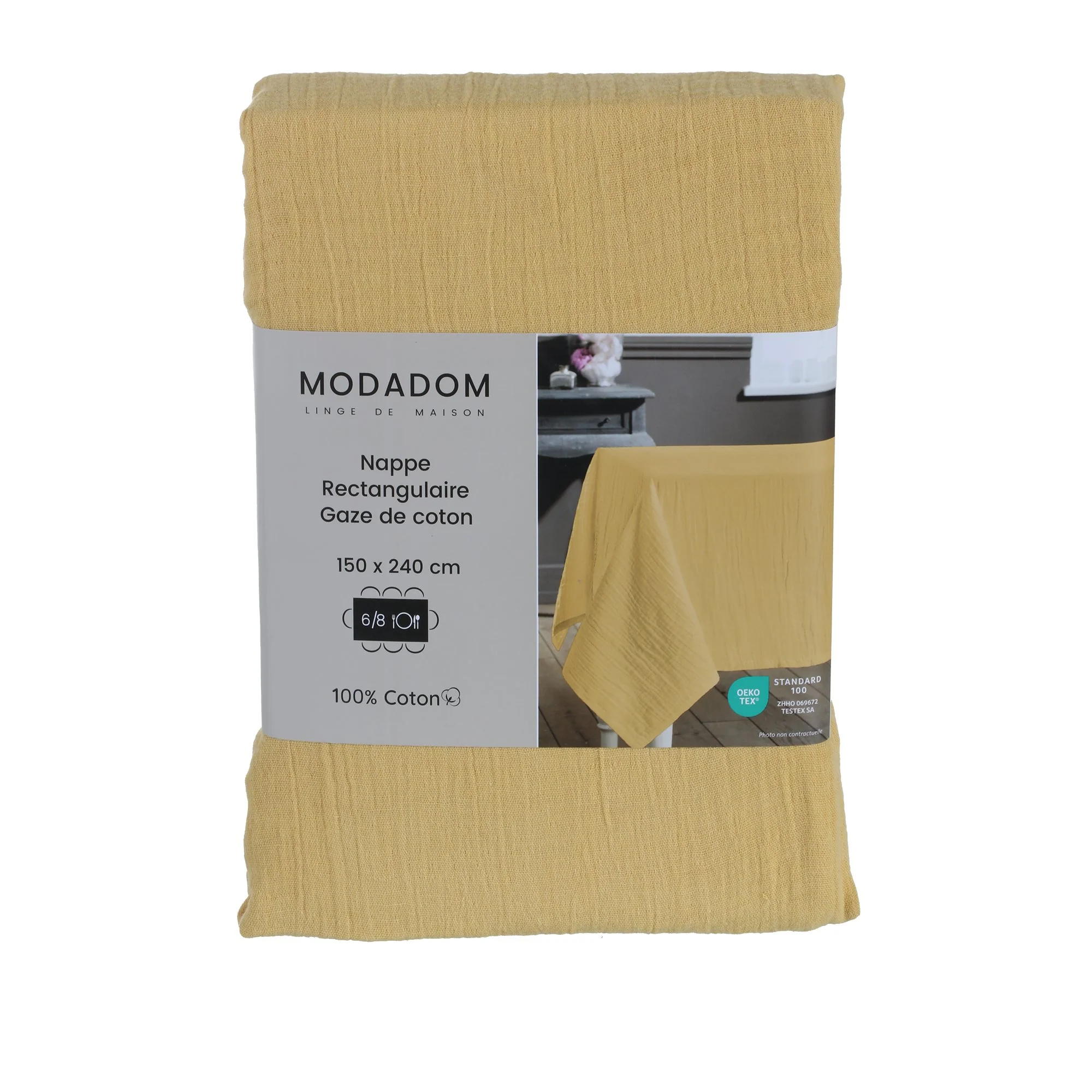 Nappe en gaze de coton 150x240cm - Gris - Image 3