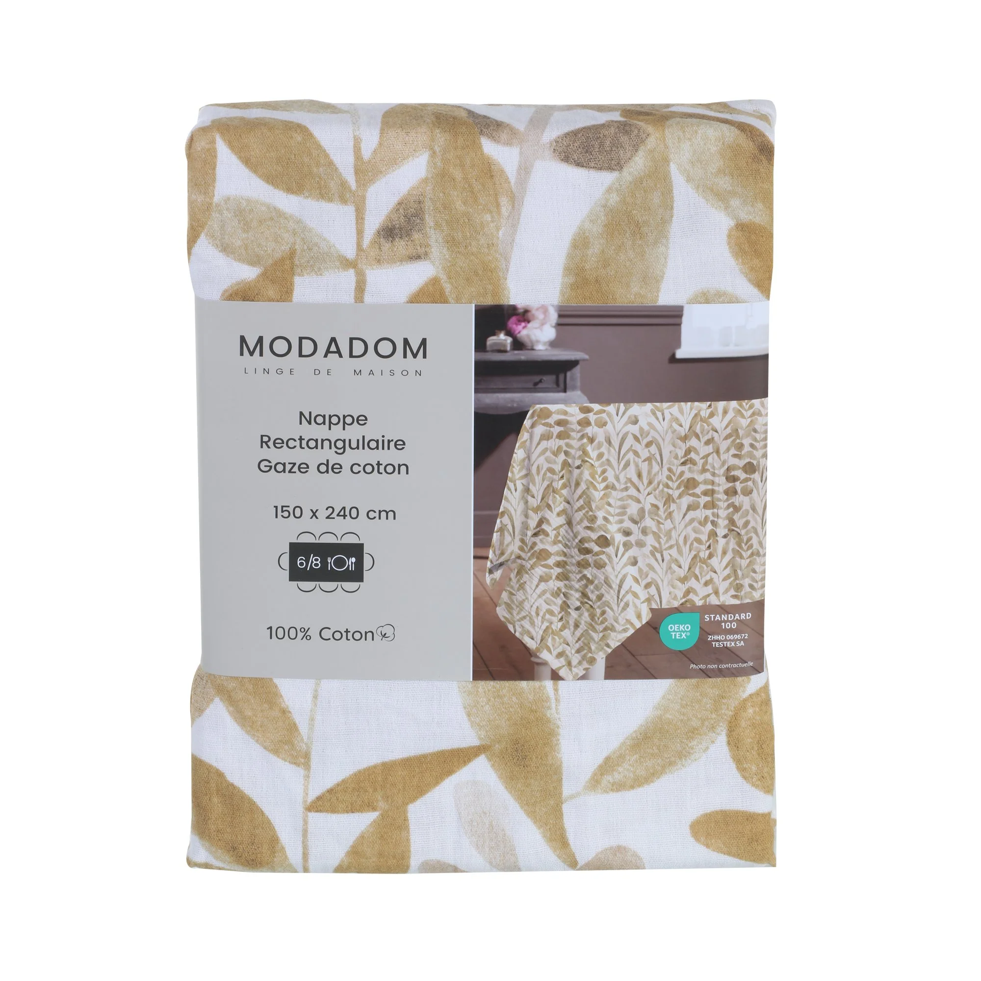 Nappe en gaze de coton 150x240cm - Gris - Image 3