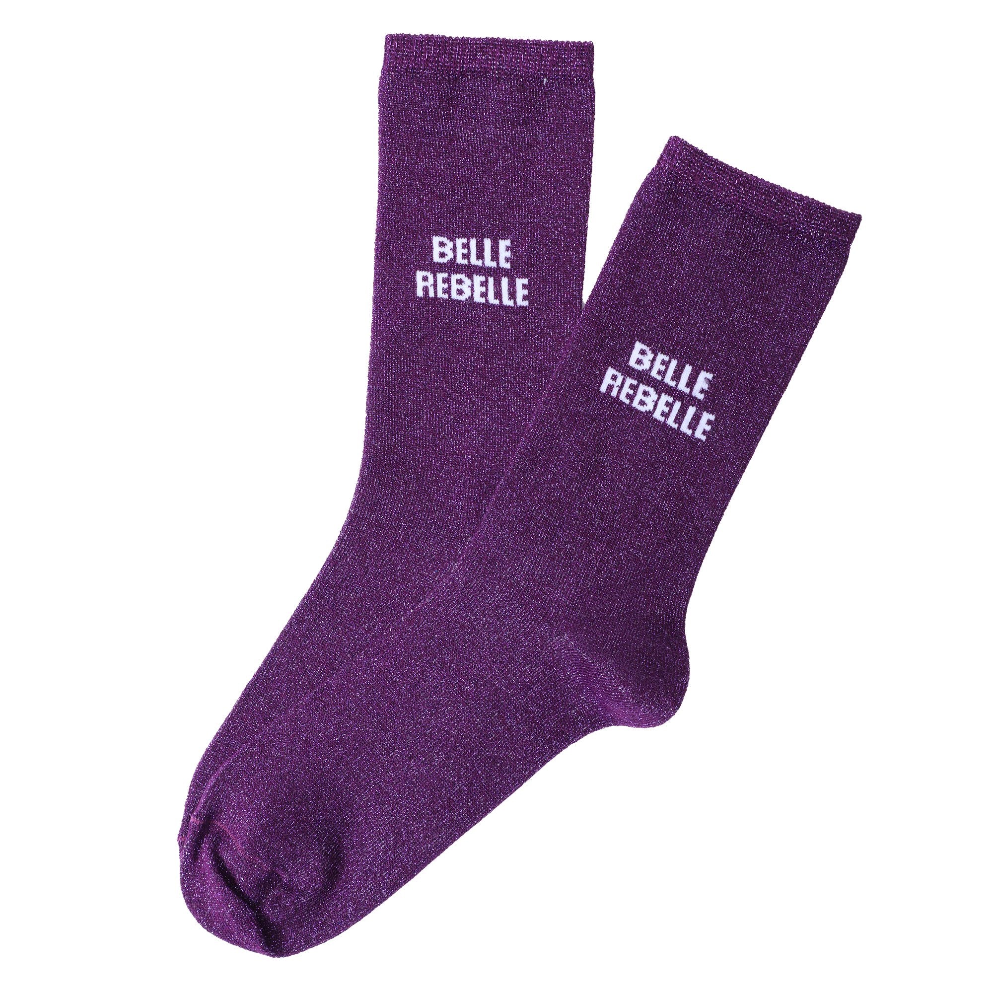 Paire de chaussette paillette avec message - Bleu clair - Image 3