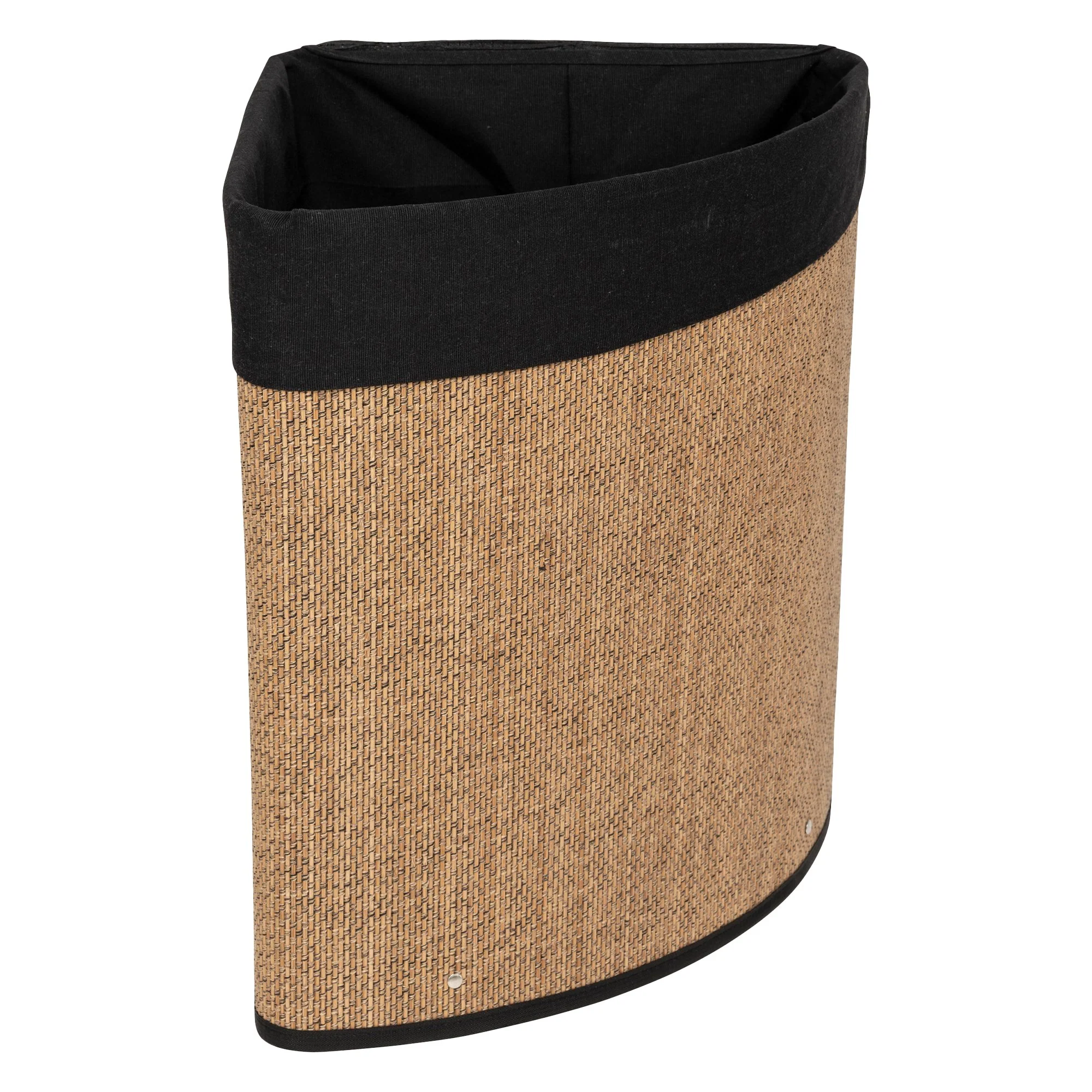Panier à linge d'angle 48L naturel et noir - Image 2