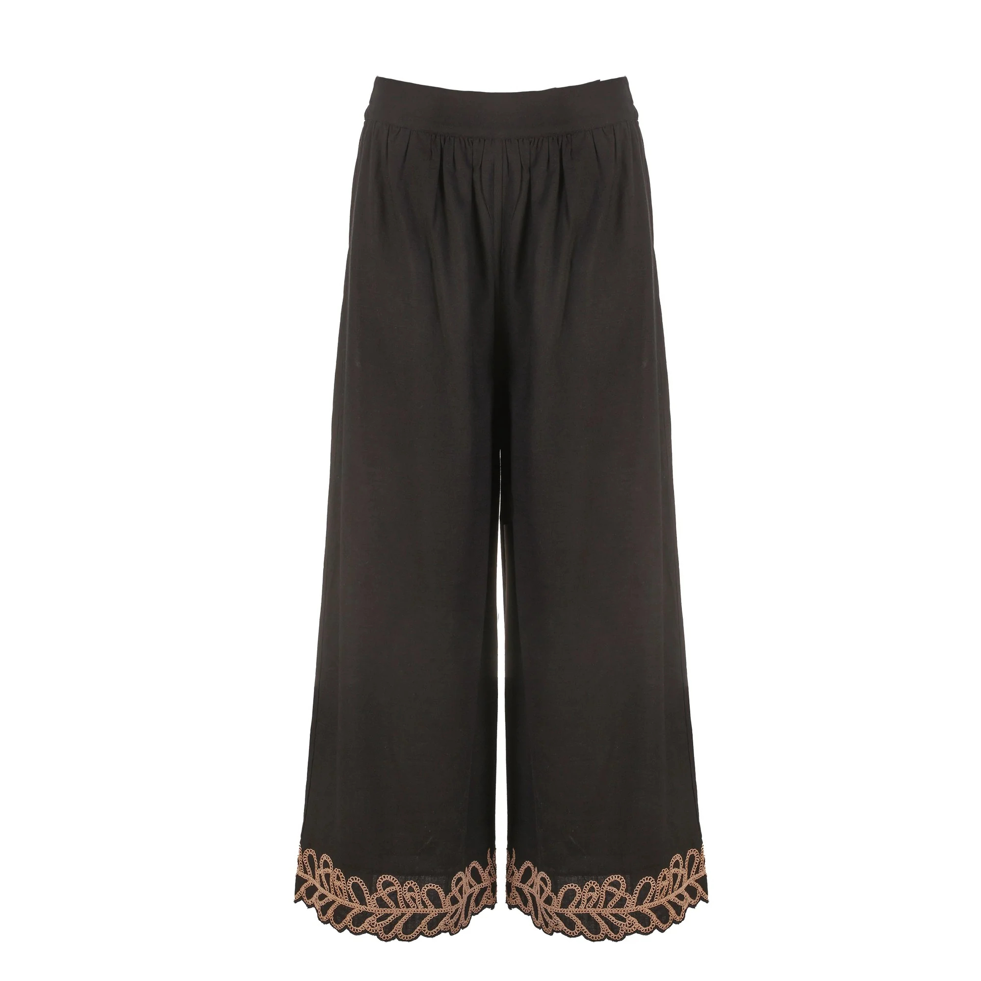 Pantalon à broderie  - Noir