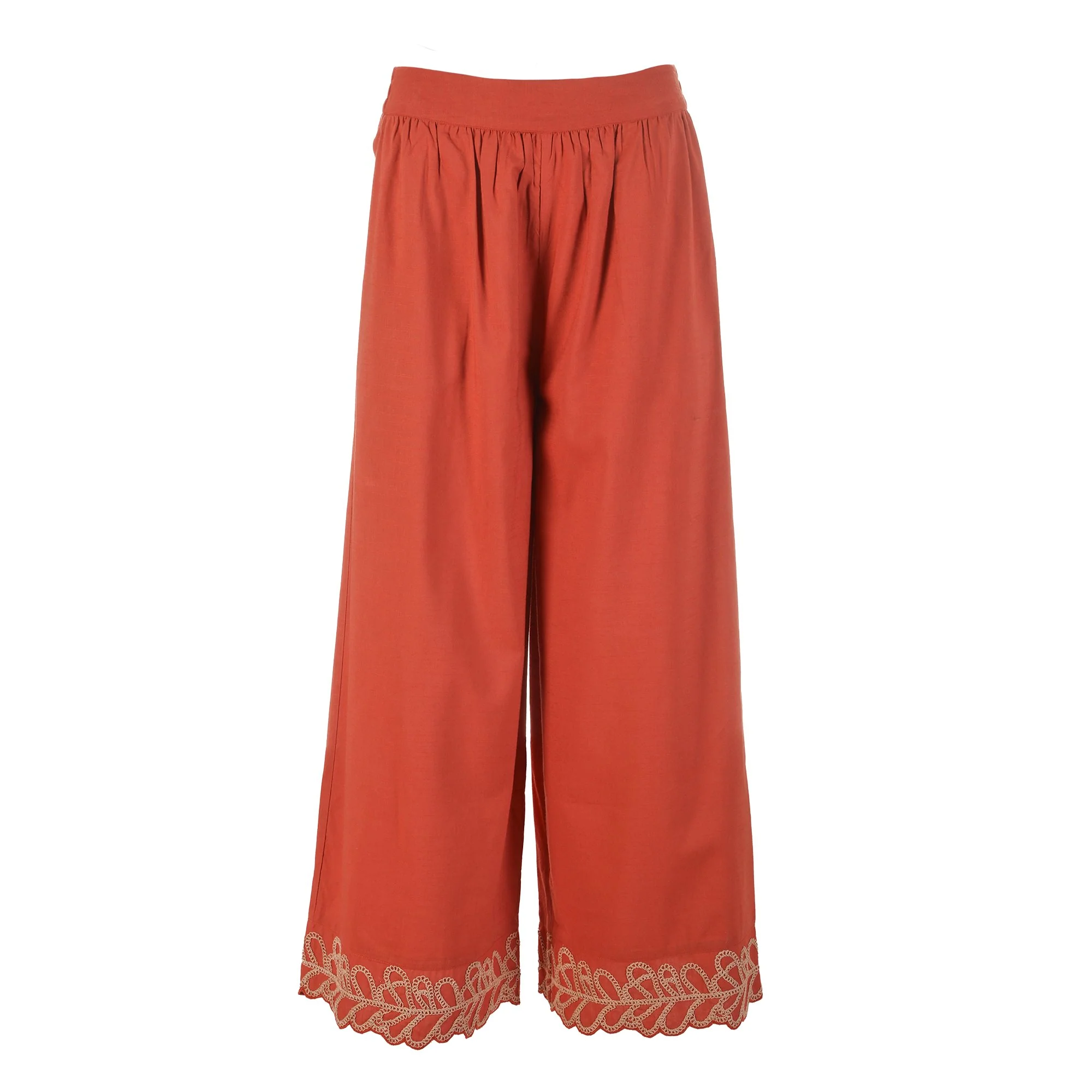 Pantalon à broderie  - Orange