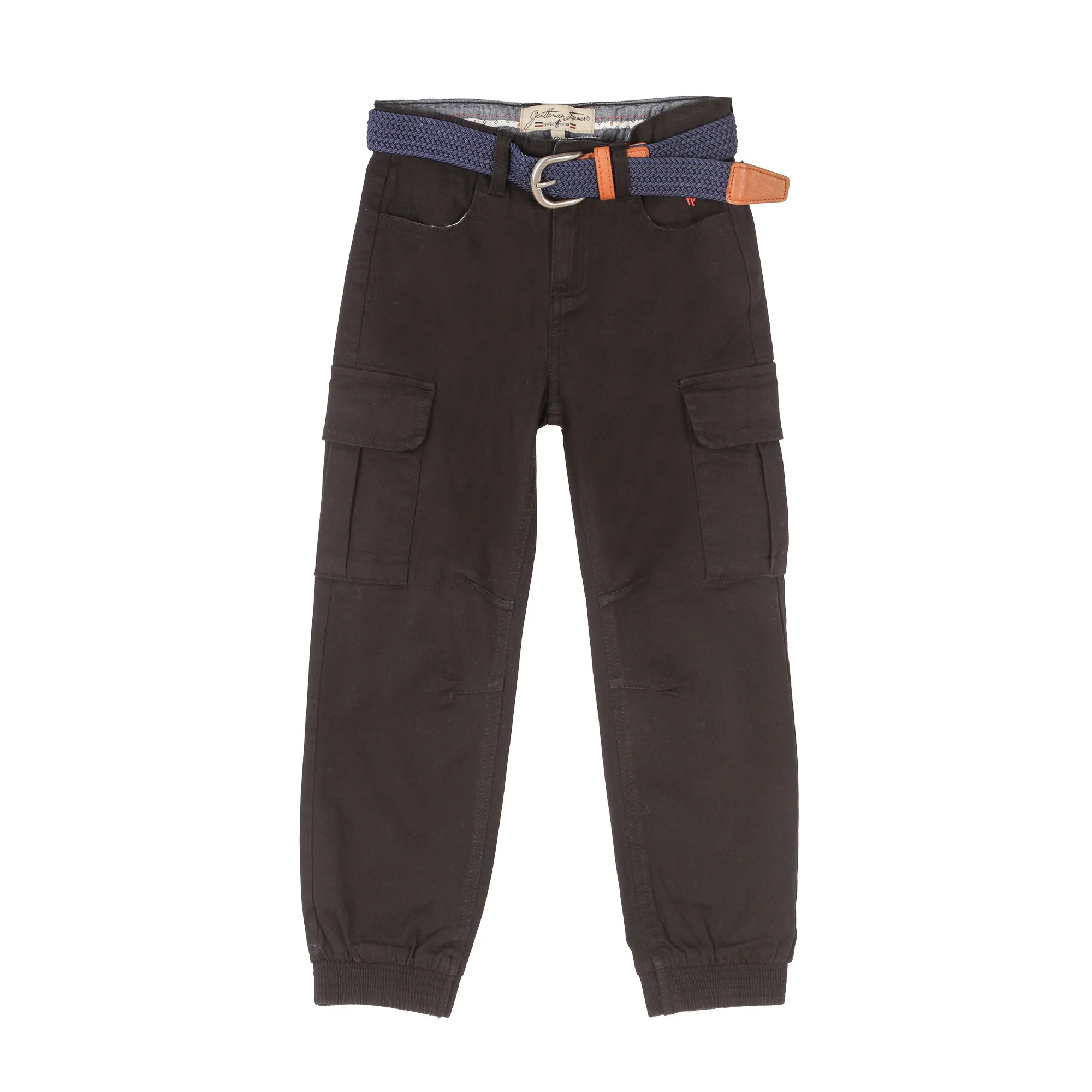 Pantalon cargo avec ceinture 3/12 ans - Noir
