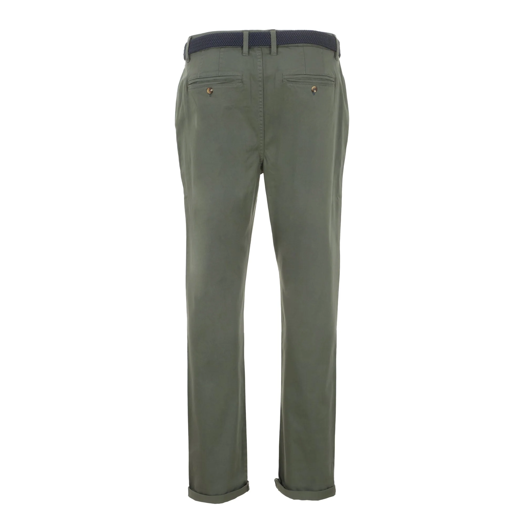 Pantalon chino + ceinture - Vert - Image 2