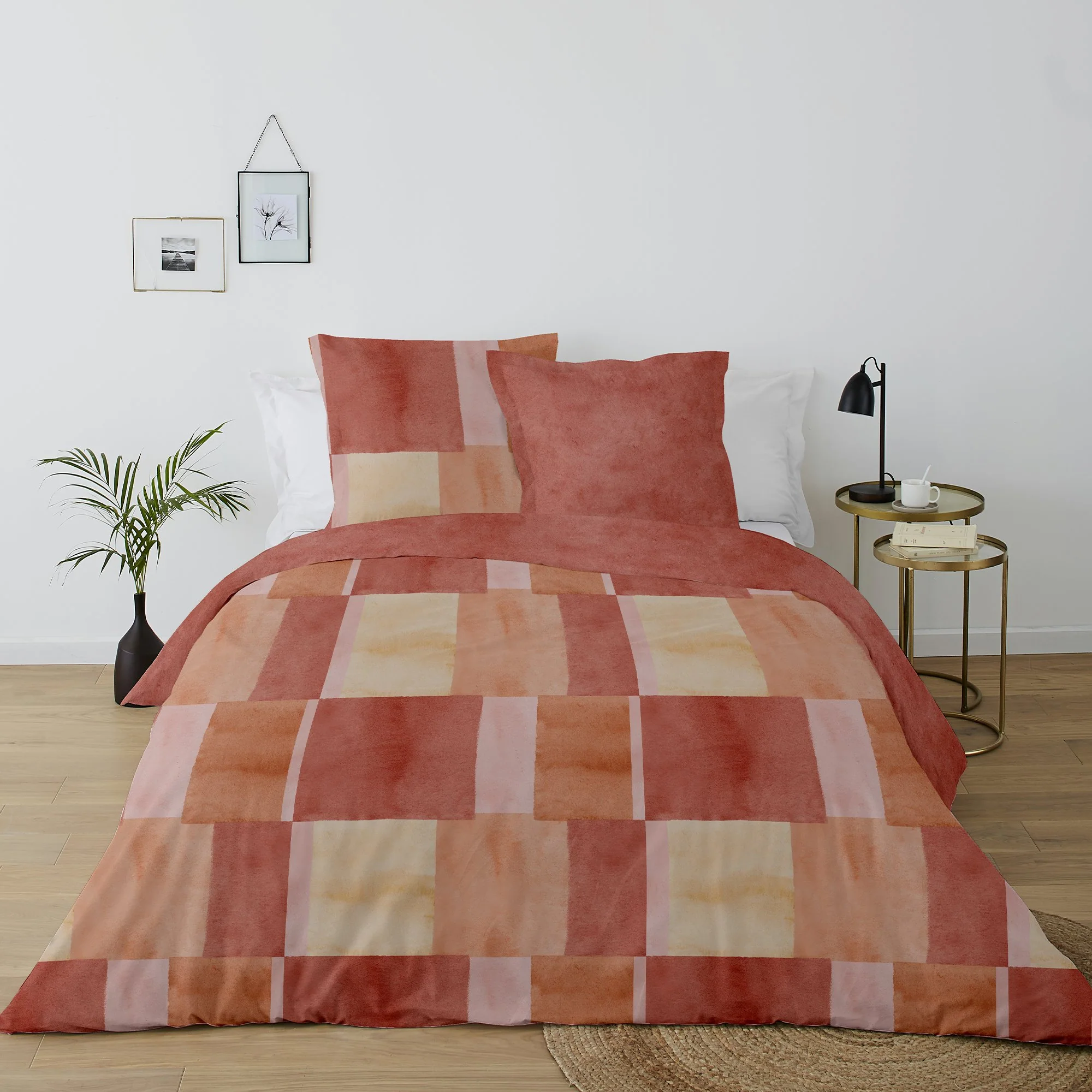 Parure housse de couette imprimée 260x240cm - Rose - Image 3