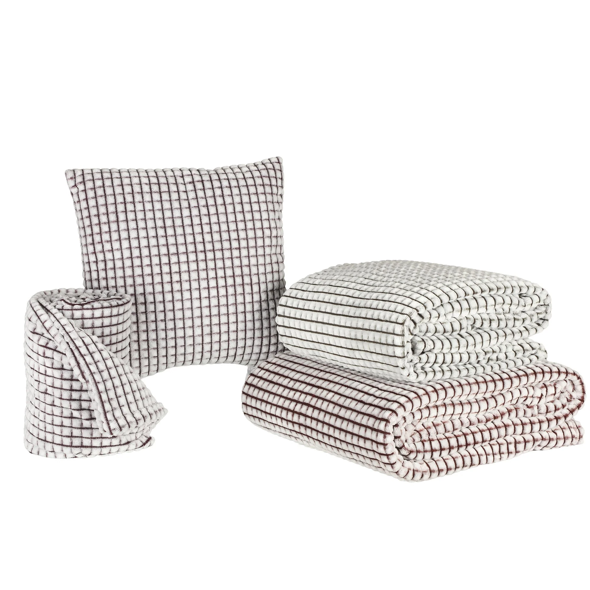 Plaid en flanelle quadrillé 180x200cm - Violet - Image 4