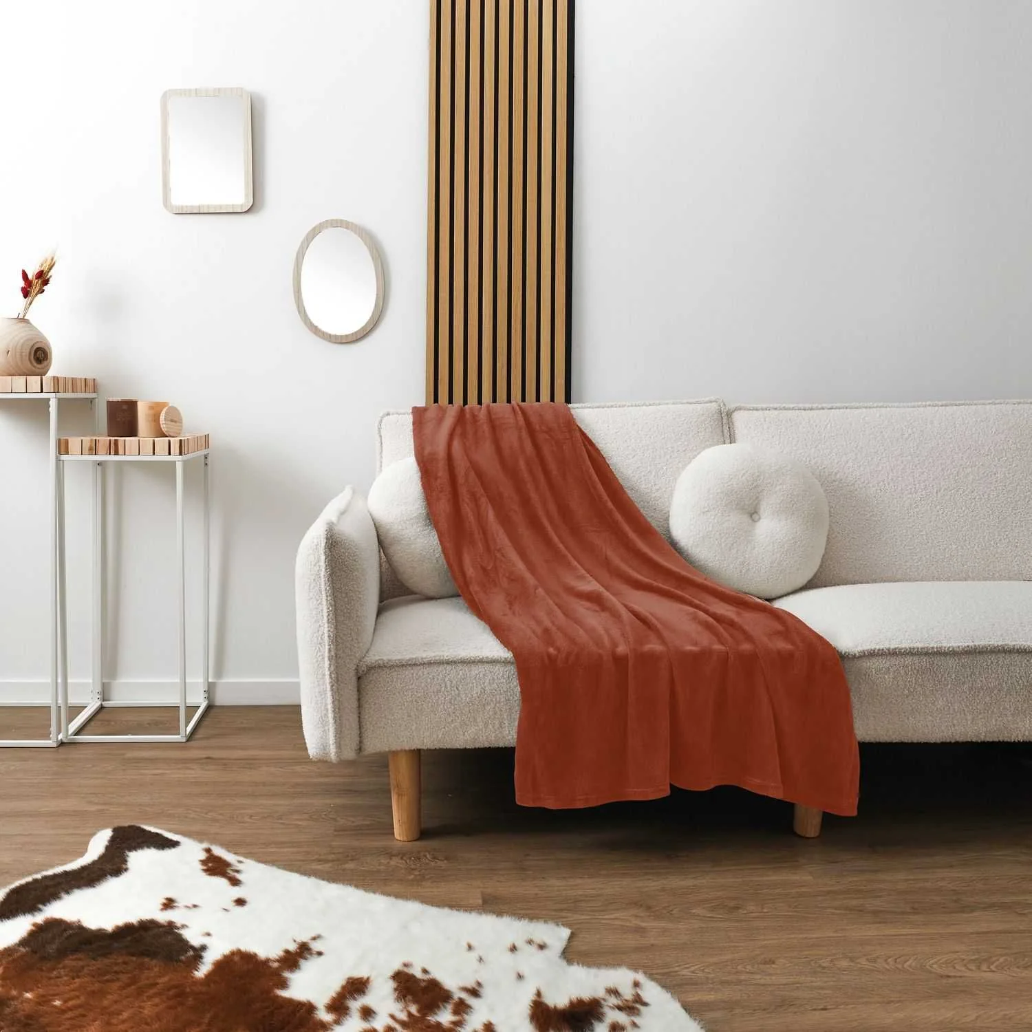 Plaid flanelle 130x170cm - Orange - Image 2