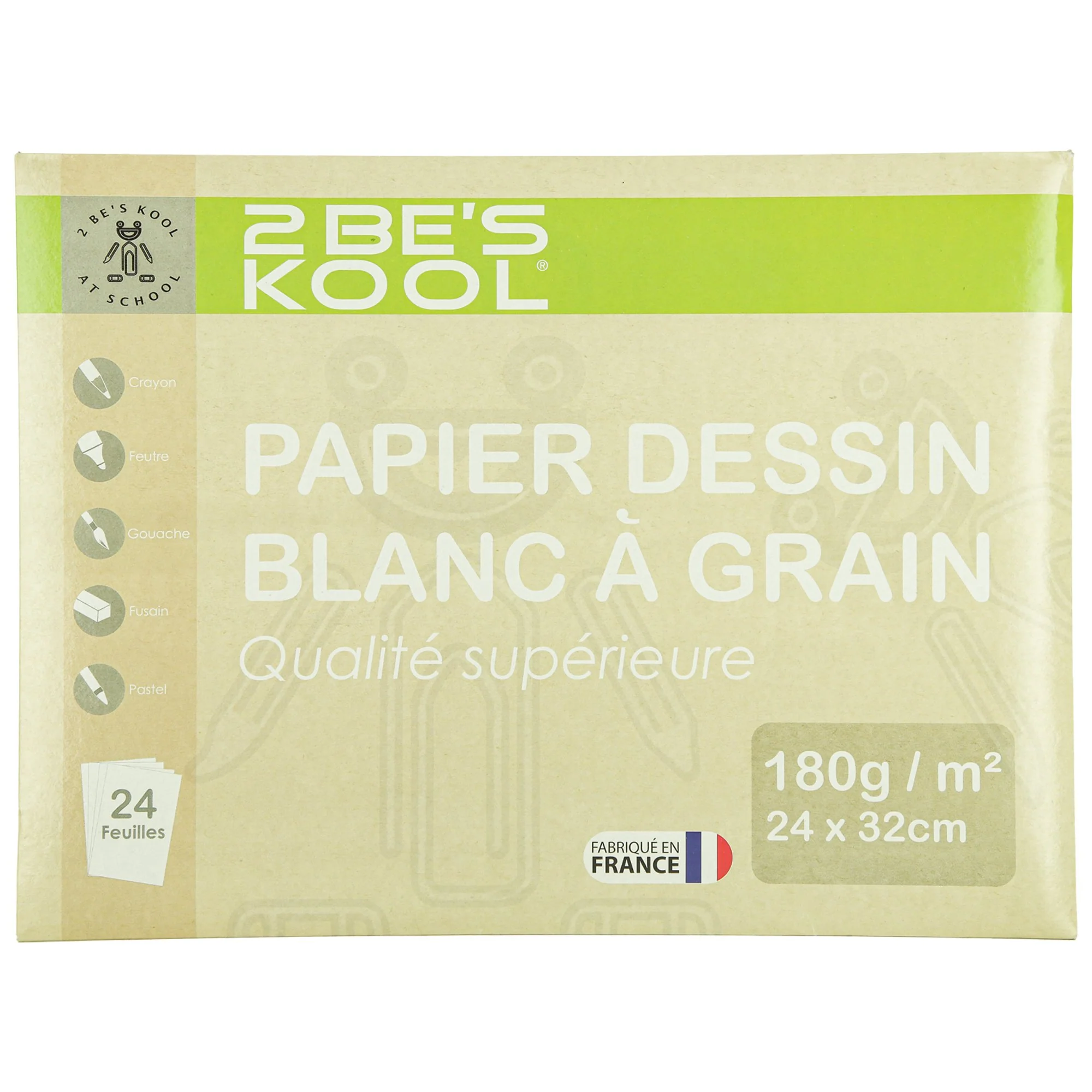 Pochette dessin 24 feuilles blanches