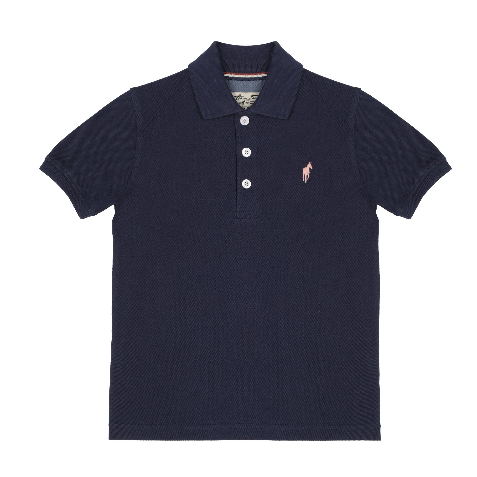 Polo manches courtes  - Bleu foncé - Image 3