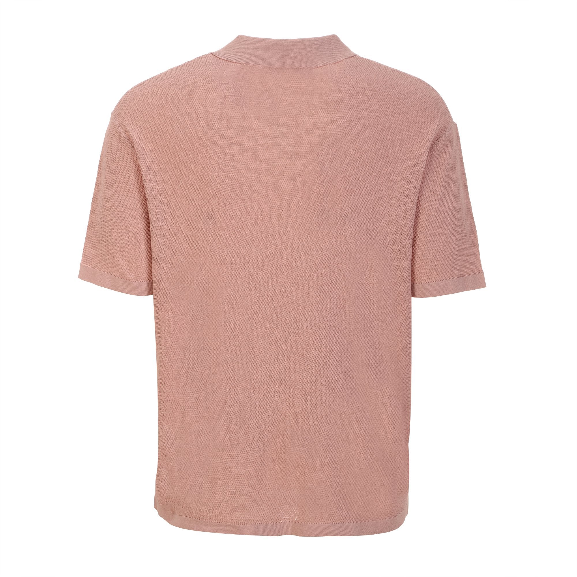 Polo texturé manche courte - Rose - Image 2