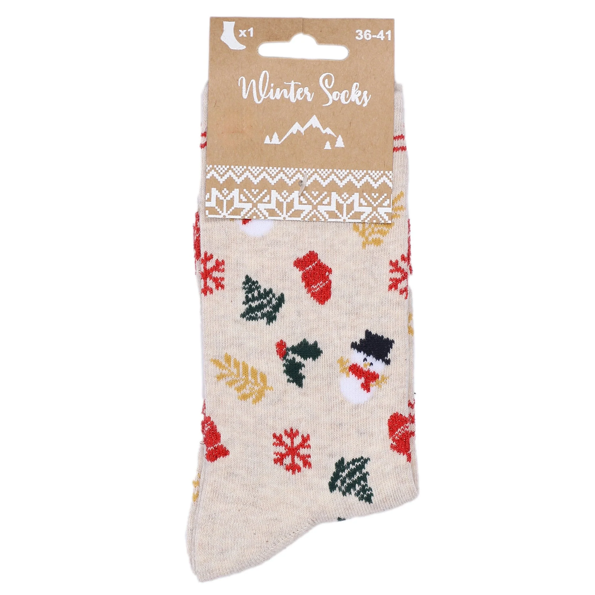 PR CHAUSSETTES FANTAISIE  NOEL 36/41 - Beige - Image 2