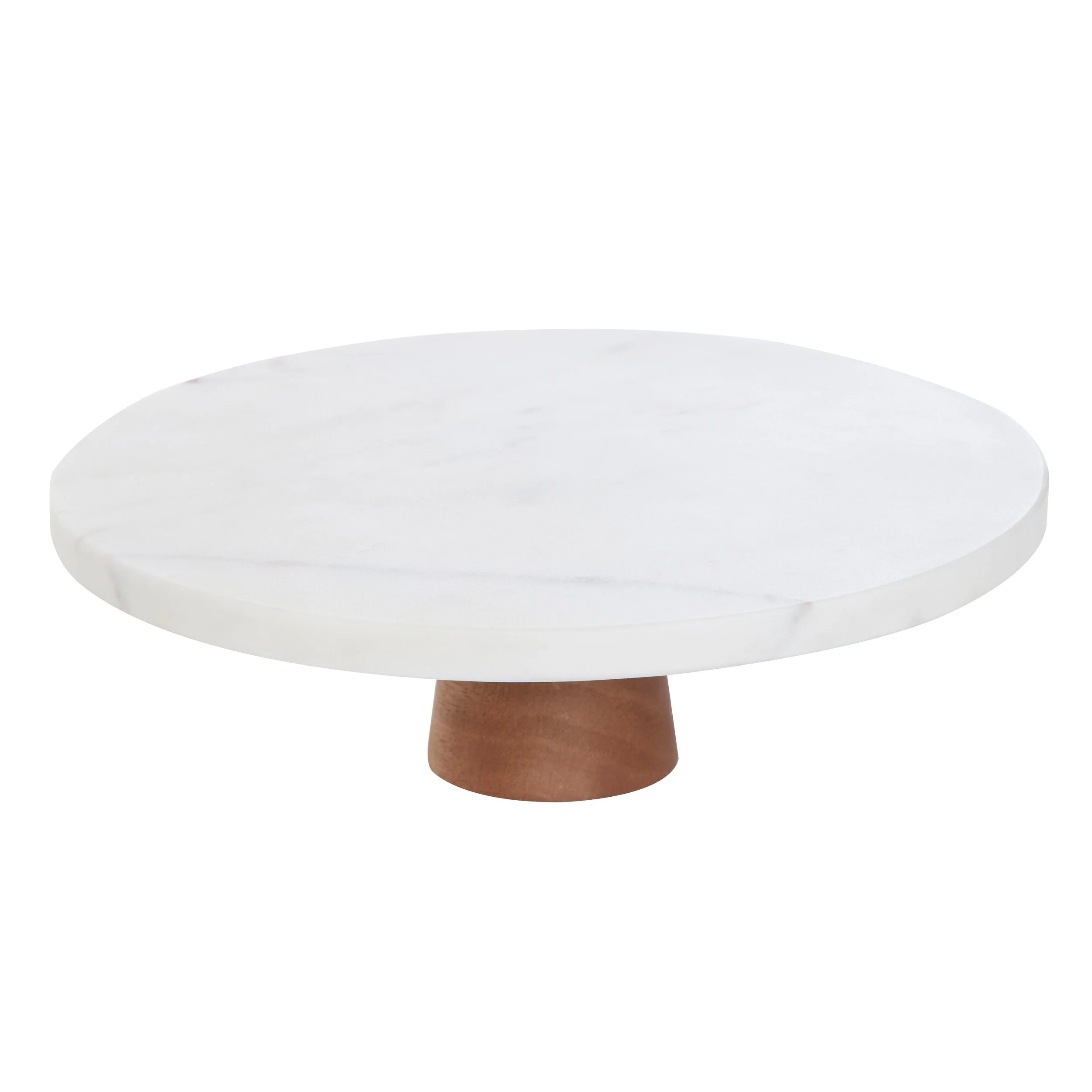 Présentoir à Gùteaux sur pied marbre Blanc 25cm