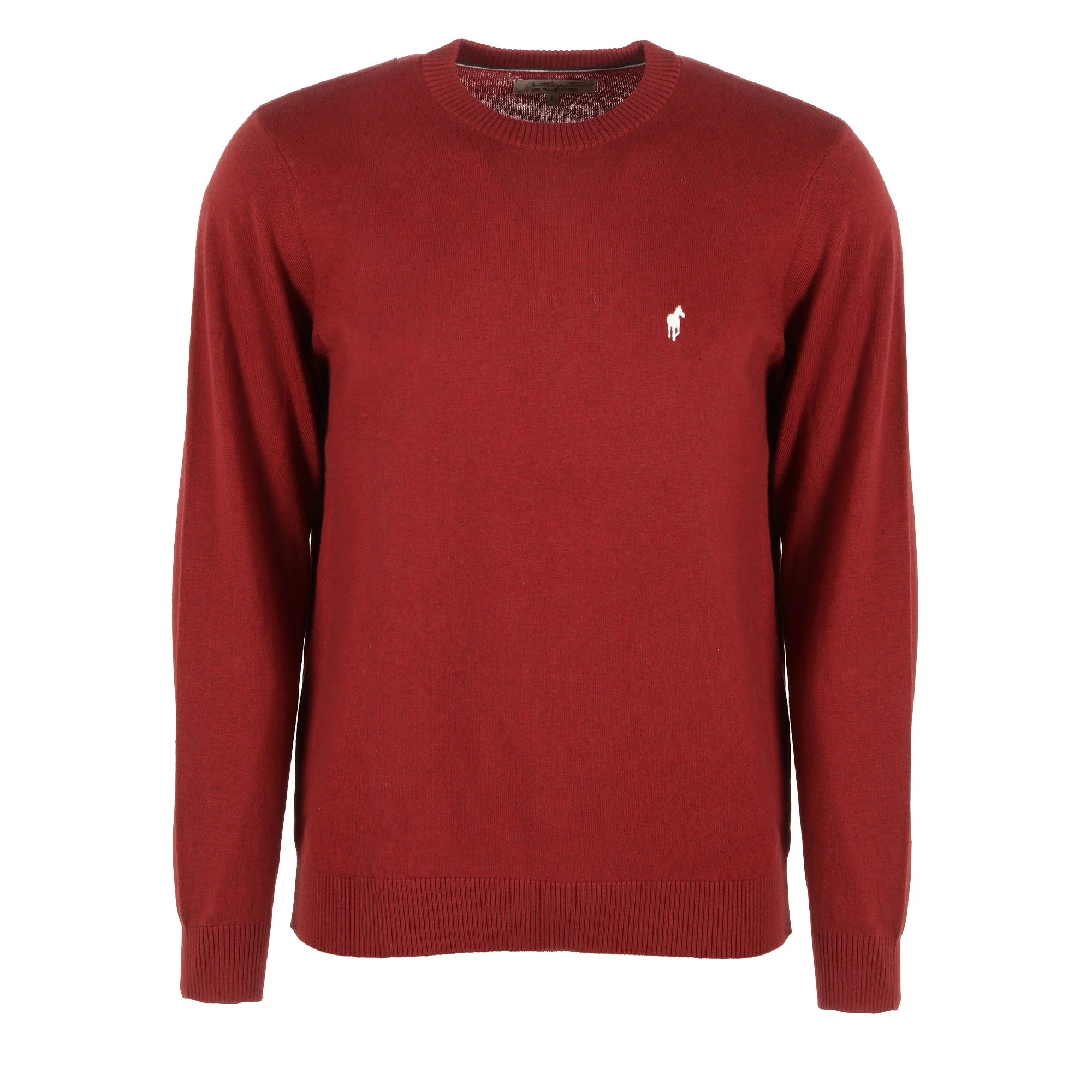 Pull col rond avec cachemire - Rouge