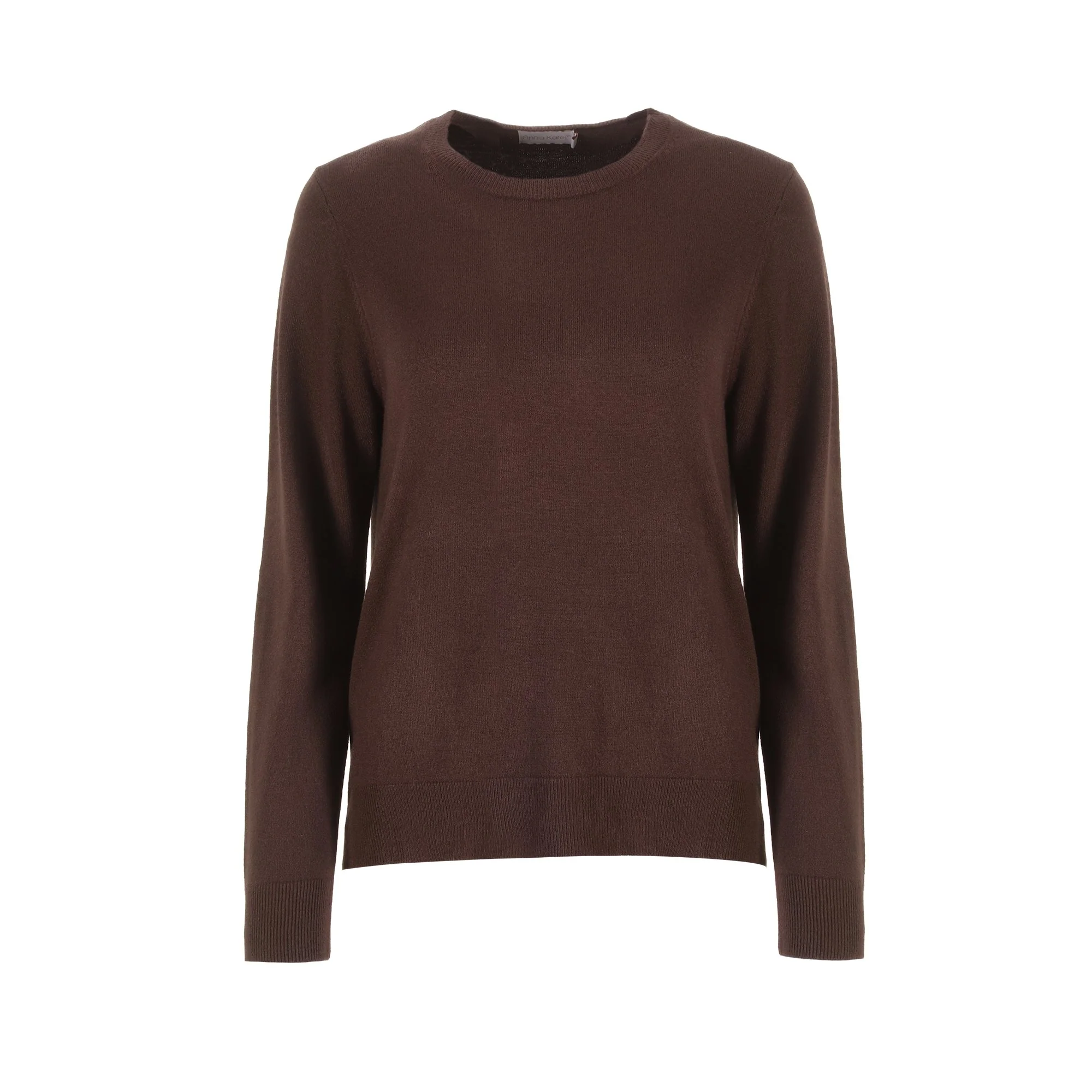 Pull col rond touché cachemire - Marron