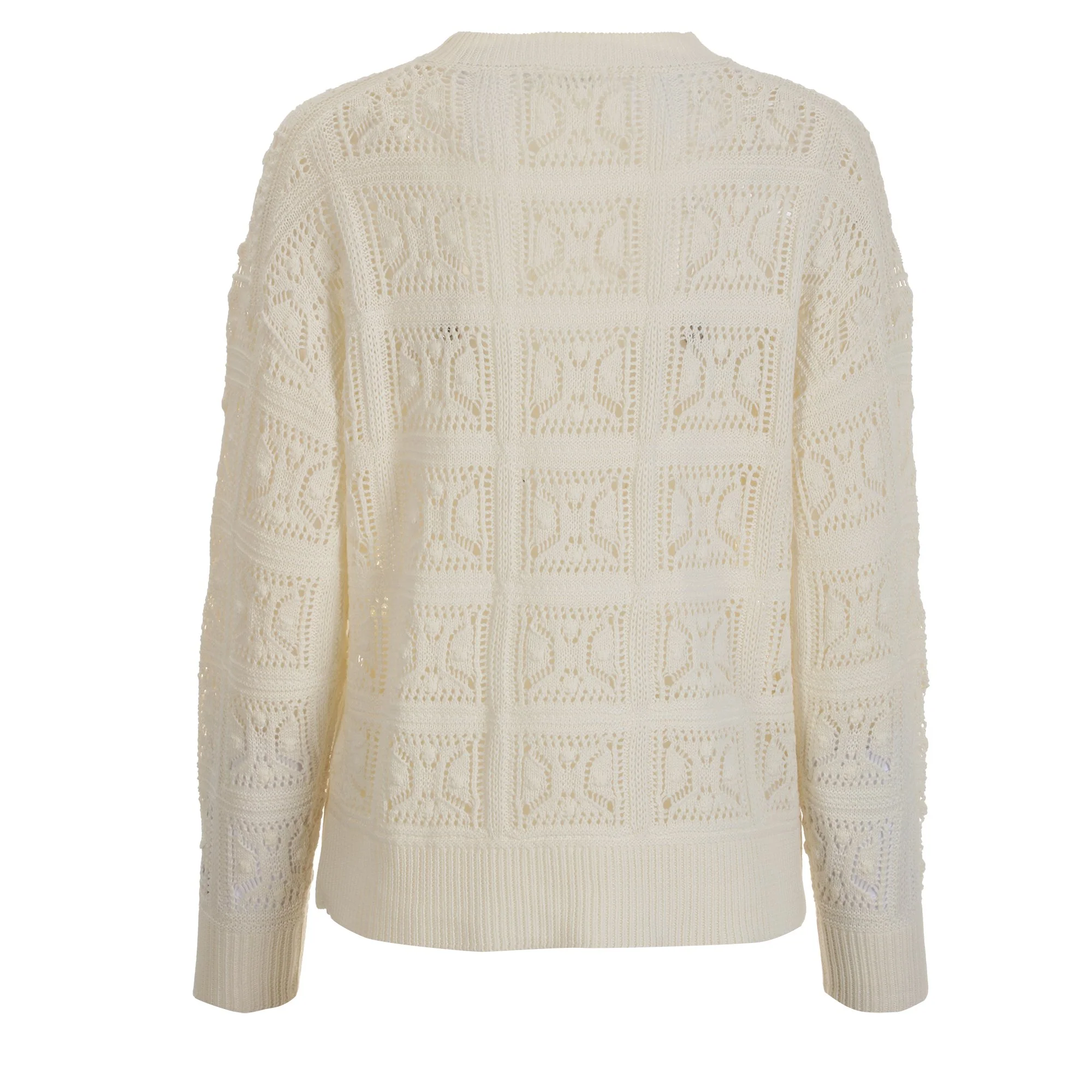 Pull en crochet - Blanc - Image 2