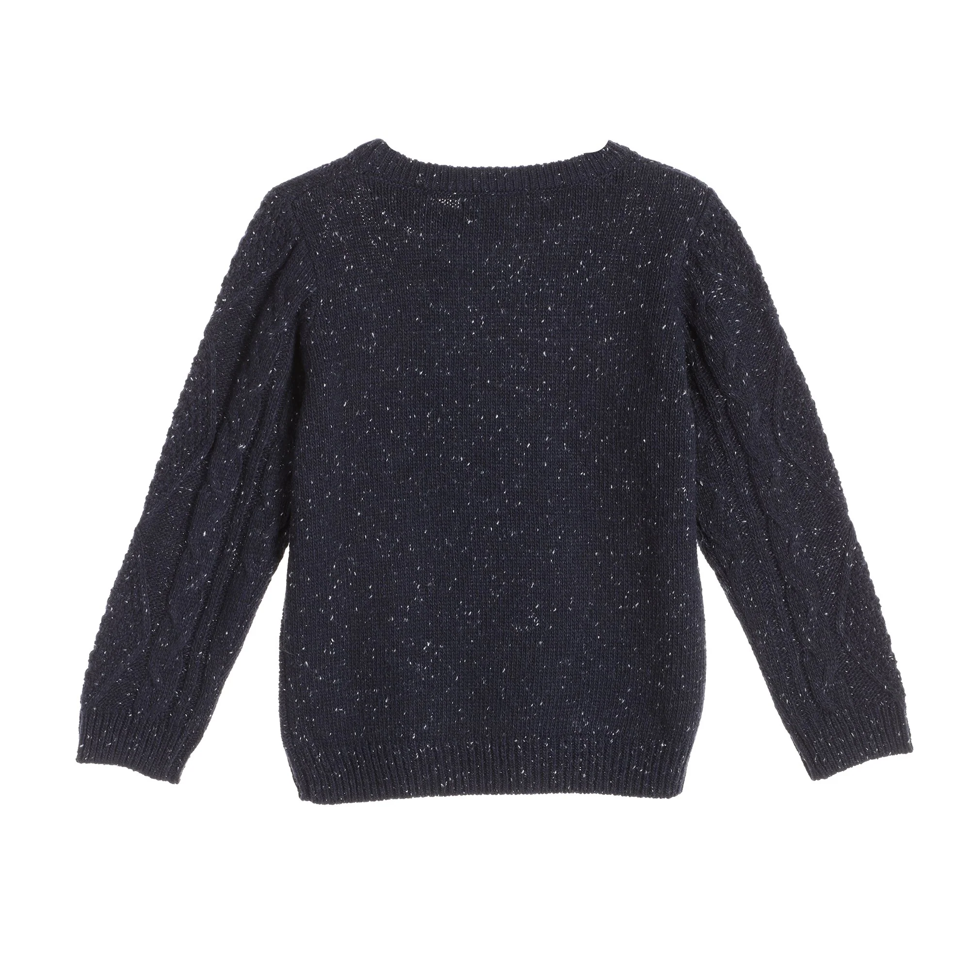 Pull torsadé avec broderie 3/12 ans - Bleu