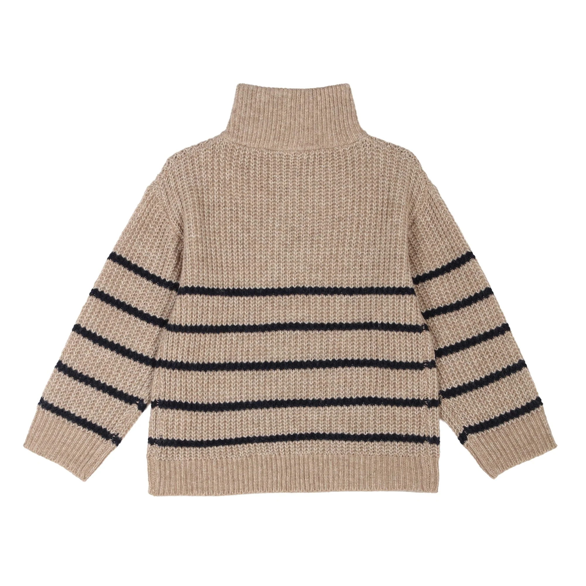 Pull zip col montant 3-12 ans  - Marron - Image 2