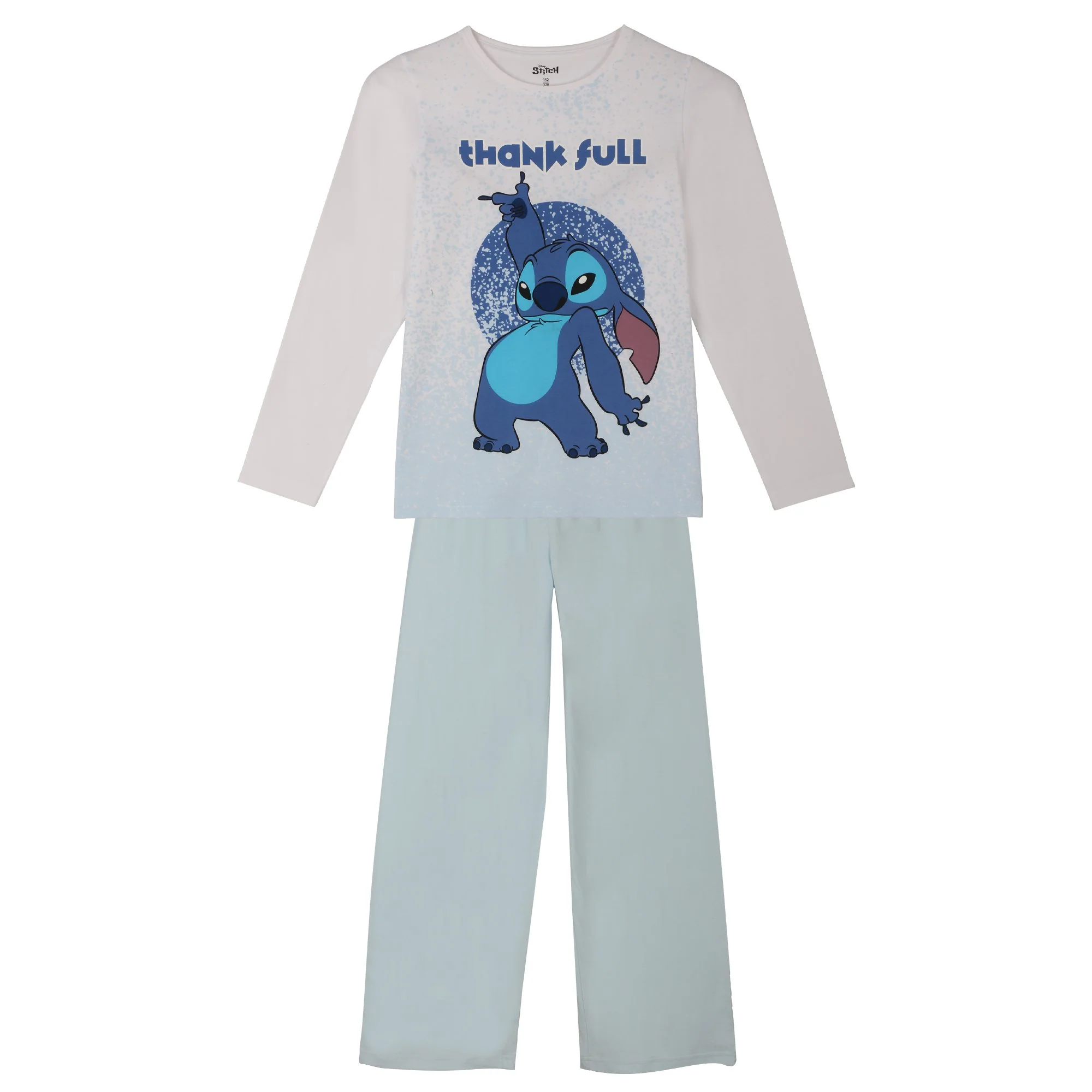 Pyjama pantalon large 10/12 ans - Bleu clair