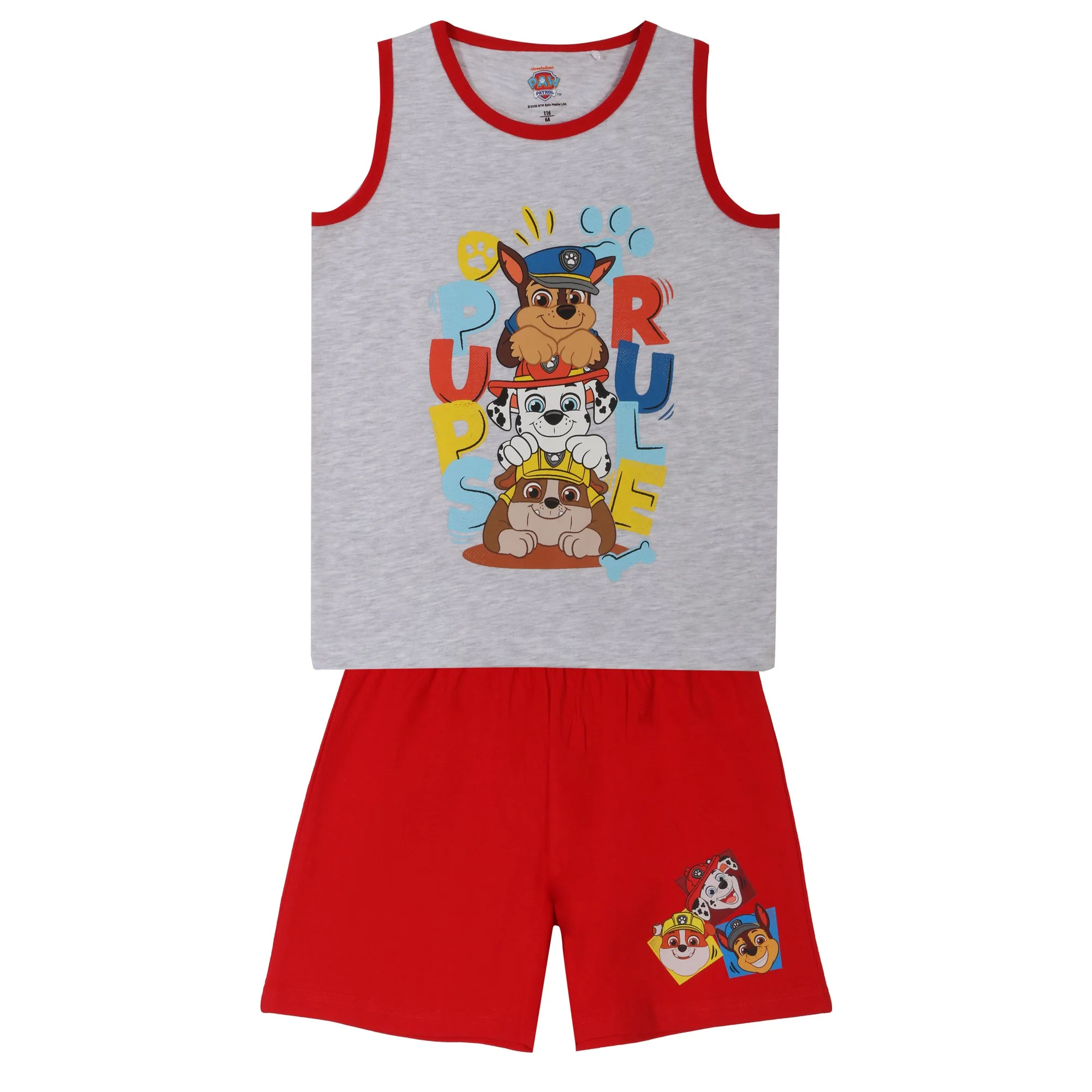 Pyjashort licence 4/8 ans - Rouge