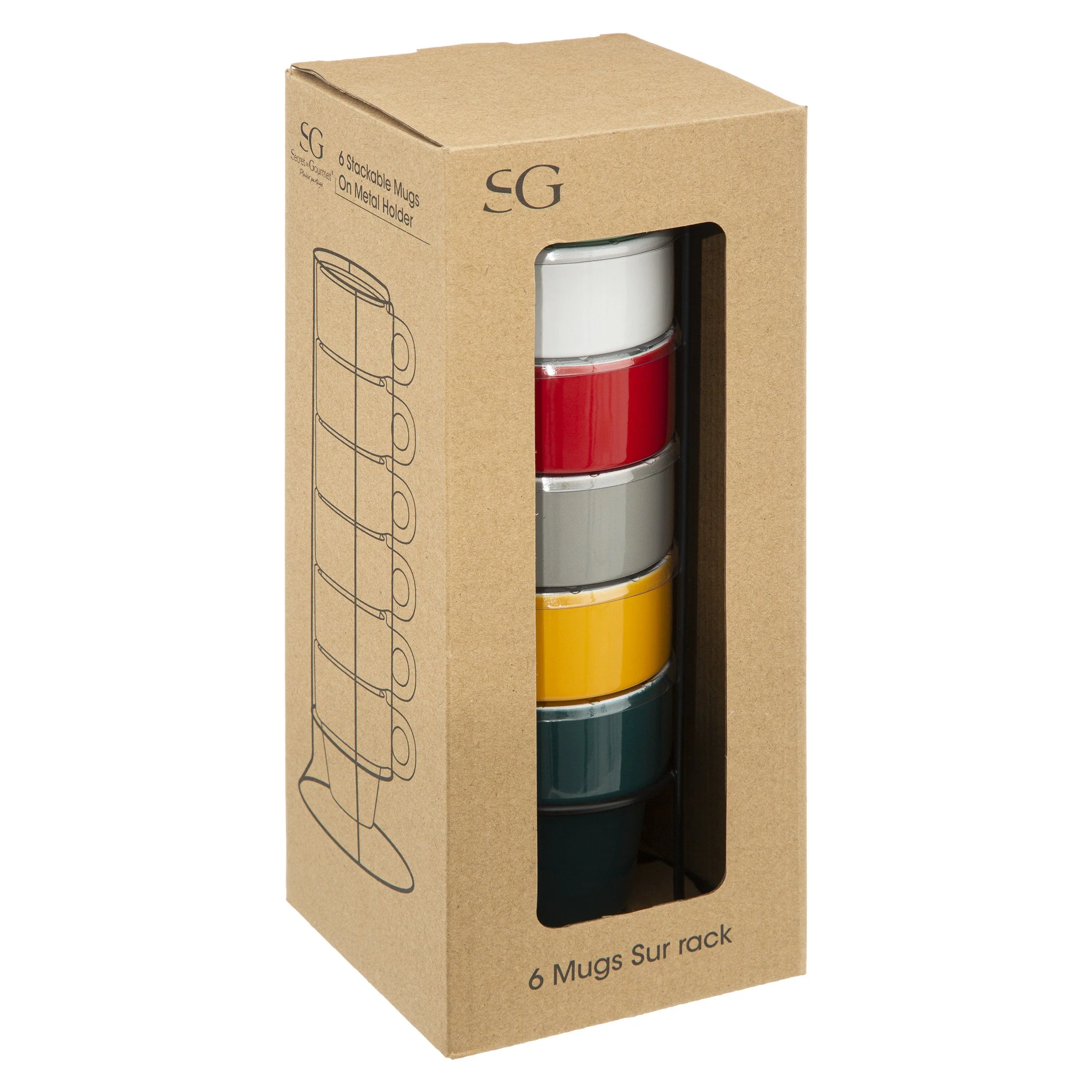 Rack 6 mugs colorama 26 cl - Image 2