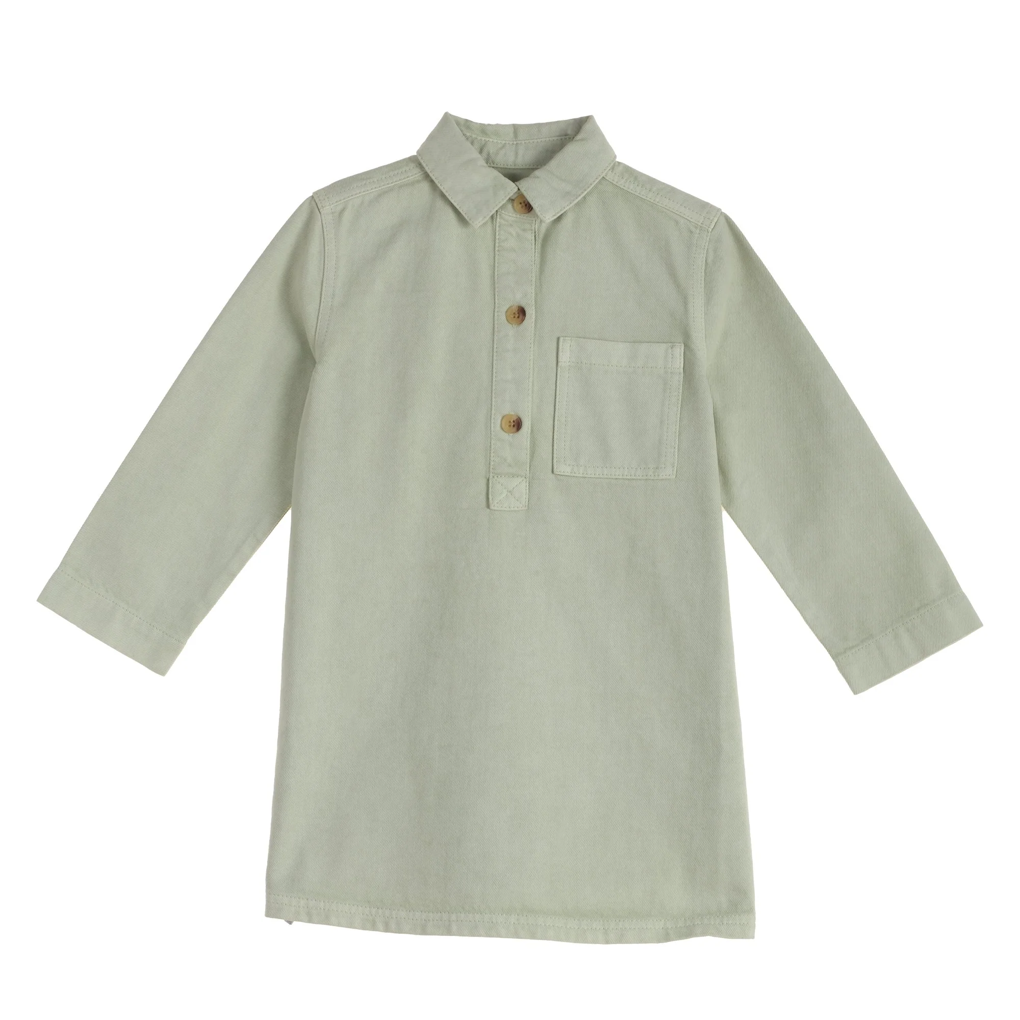 Robe Chemise en Denim - Vert