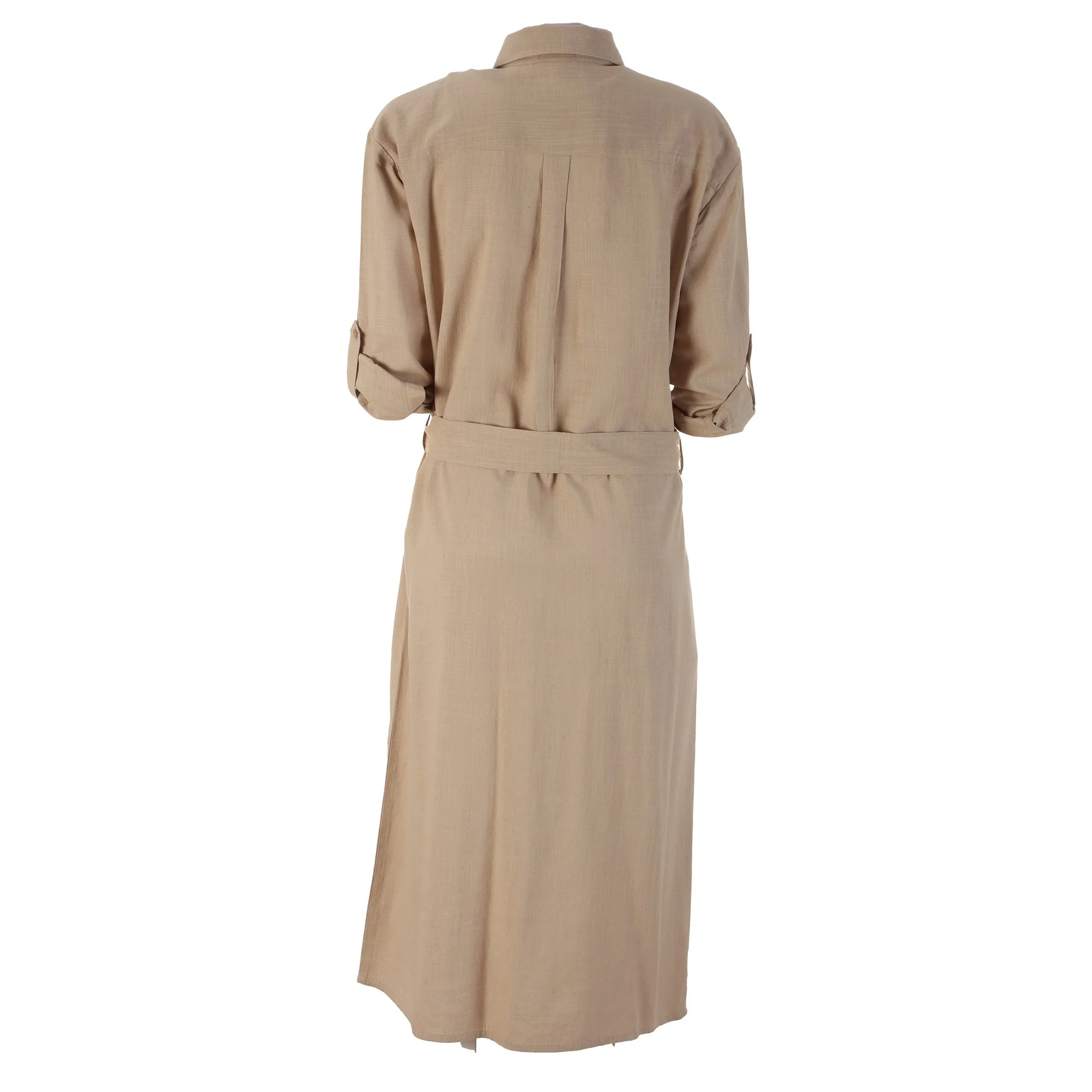 Robe chemise longue - Beige - Image 2
