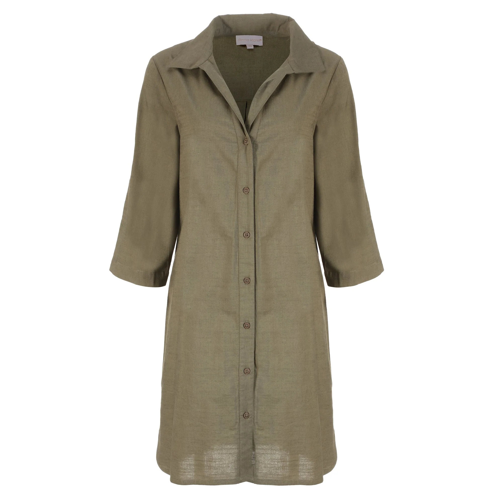 Robe chemise longue  - Kaki