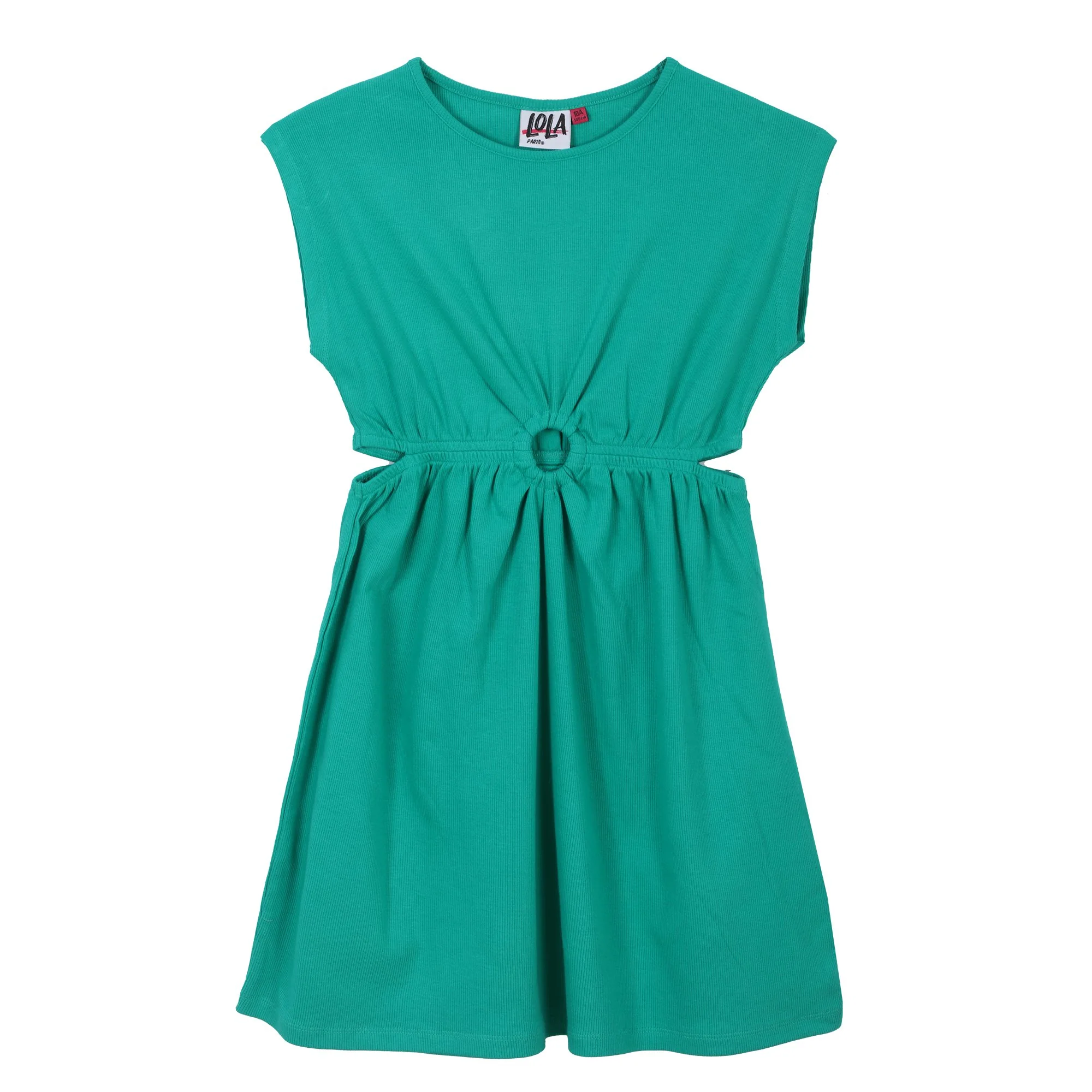 Robe côtelée 7/10 ans - Vert - Image 5