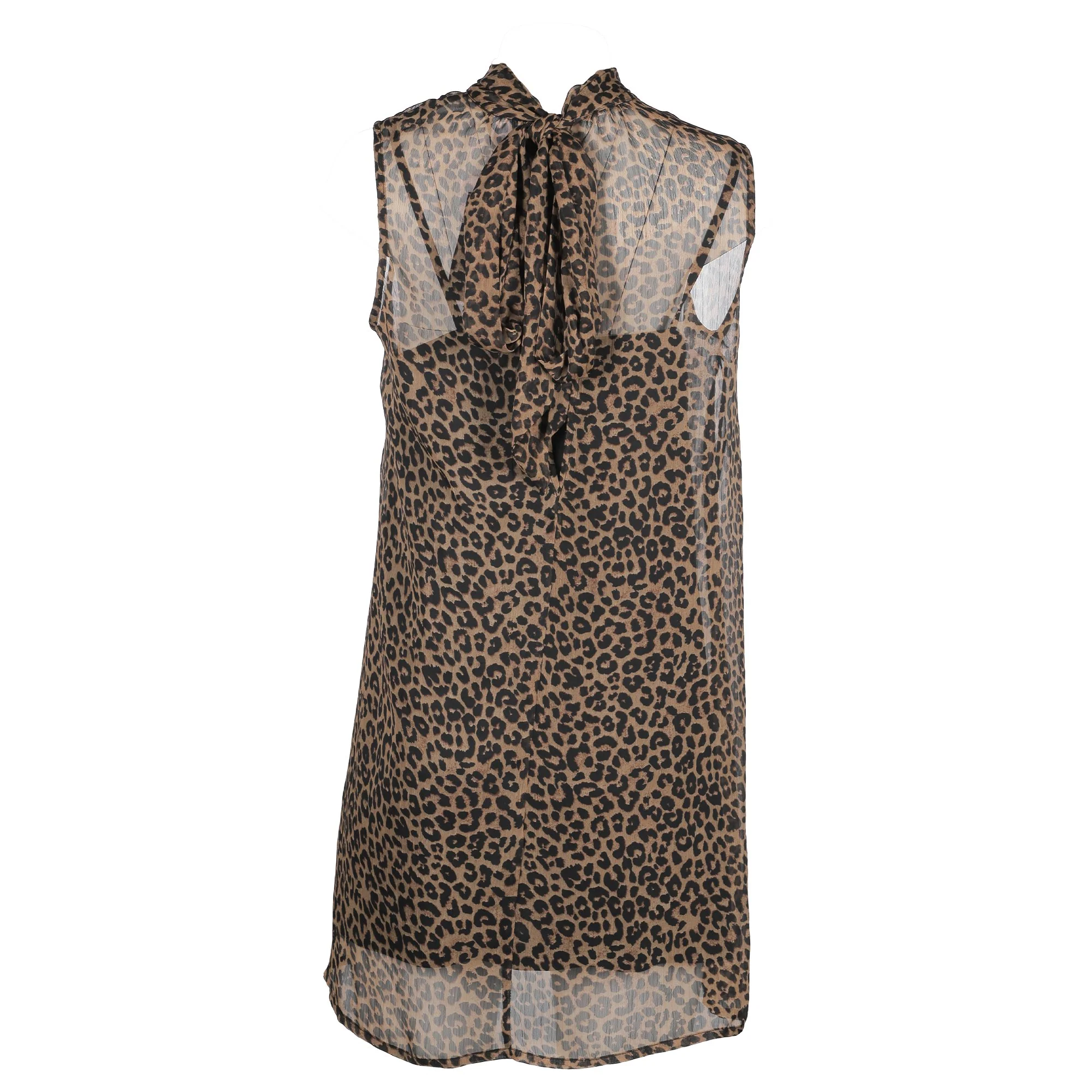 Robe courte à col noué - Gris - Image 4