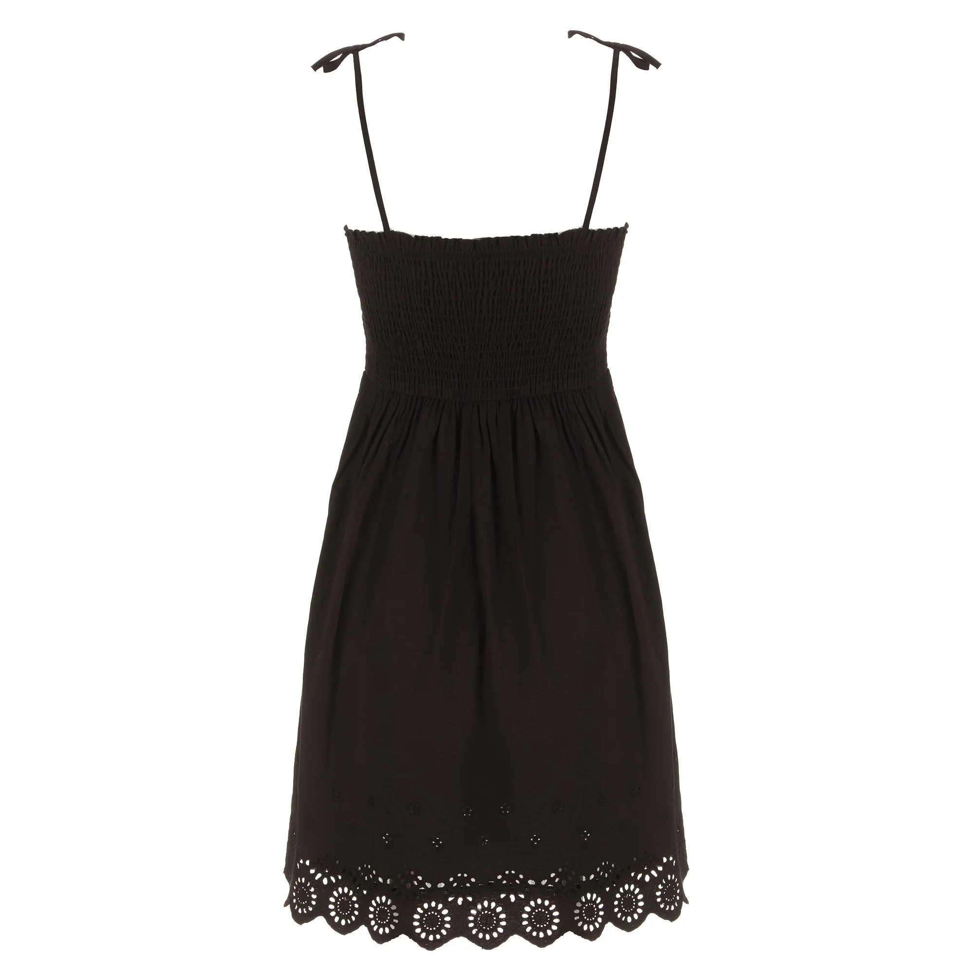 Robe courte broderie  - Noir - Image 2