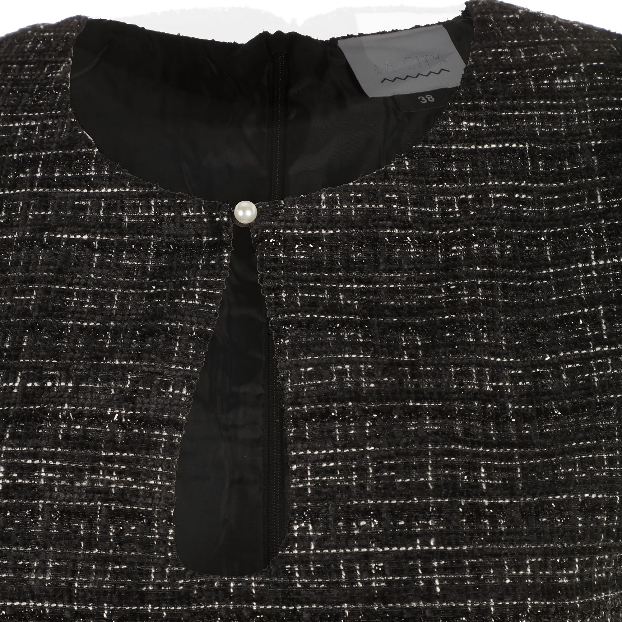 Robe courte tweed  - Noir