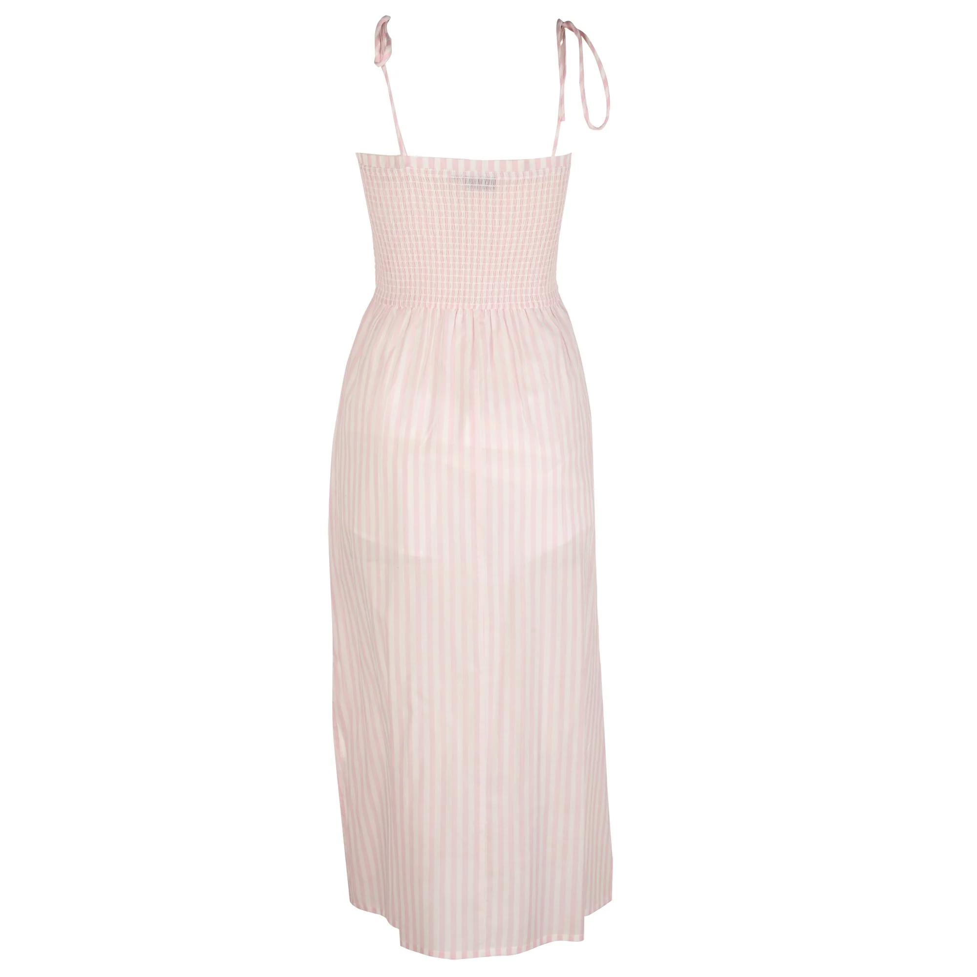 Robe longue à bretelles - Rose - Image 2