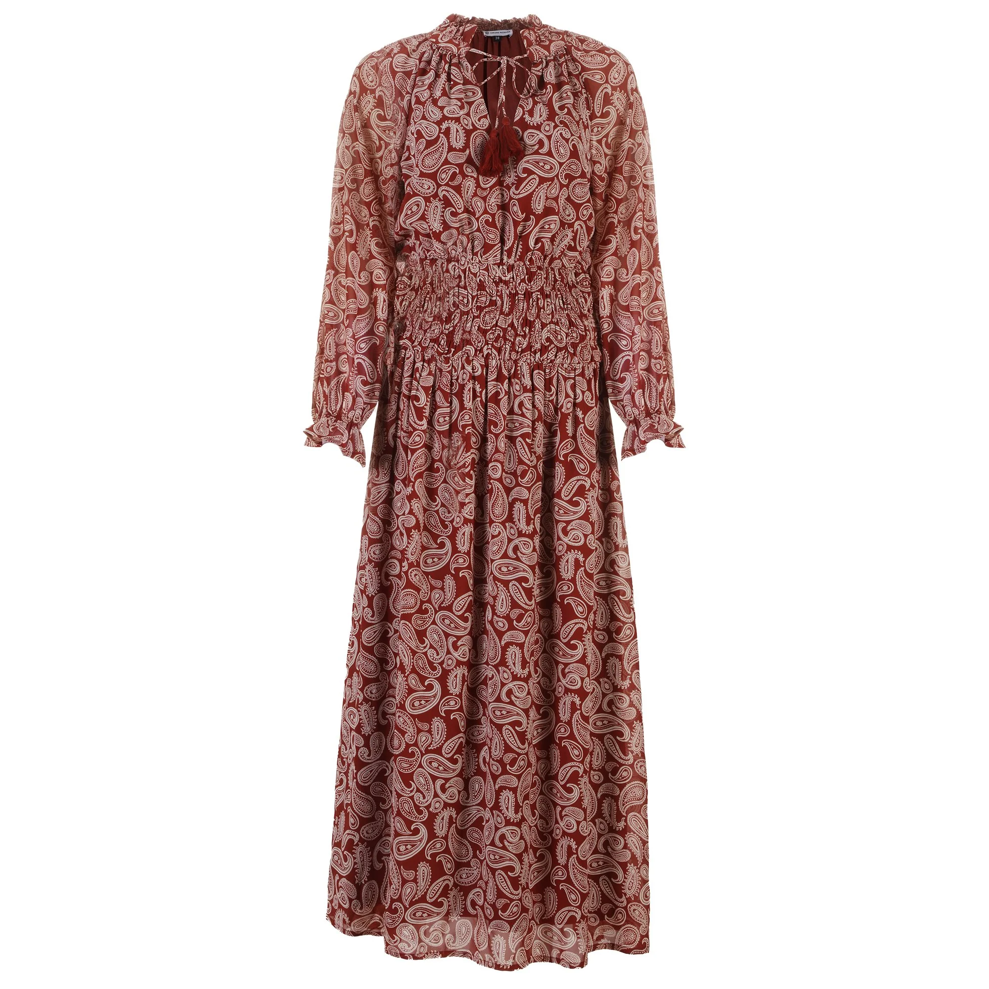 Robe longue imprimée  - Rouge