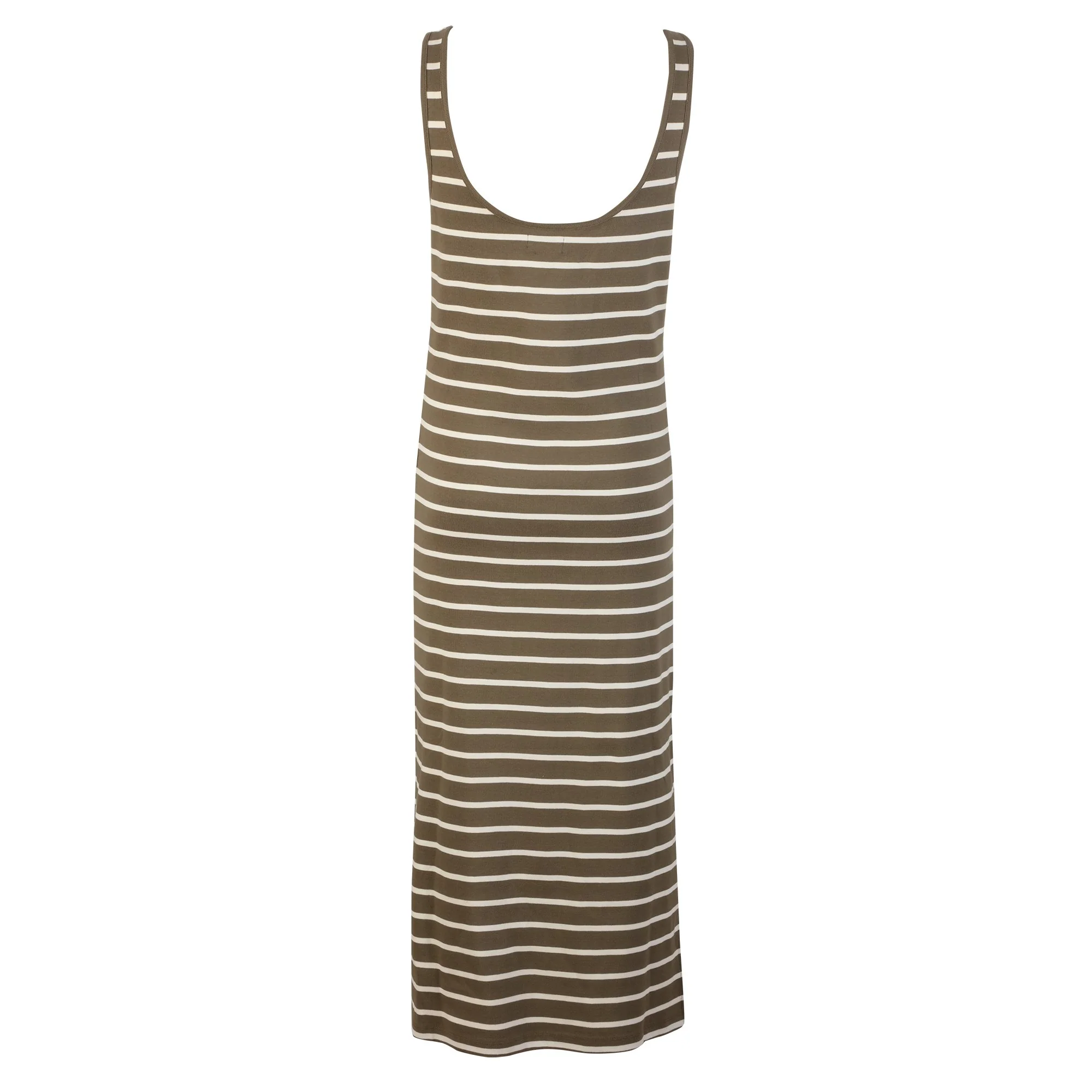 Robe longue rayée - Kaki - Image 2