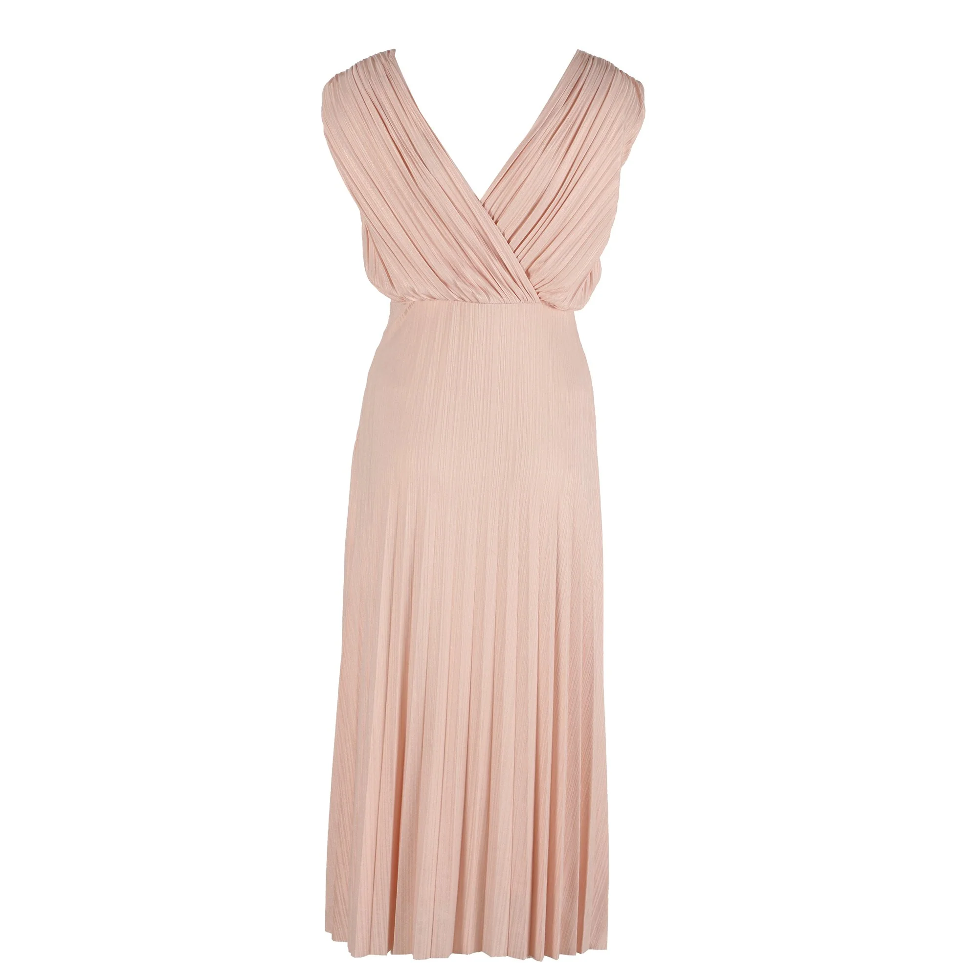 Robe mi-longue plissée - Rose - Image 2