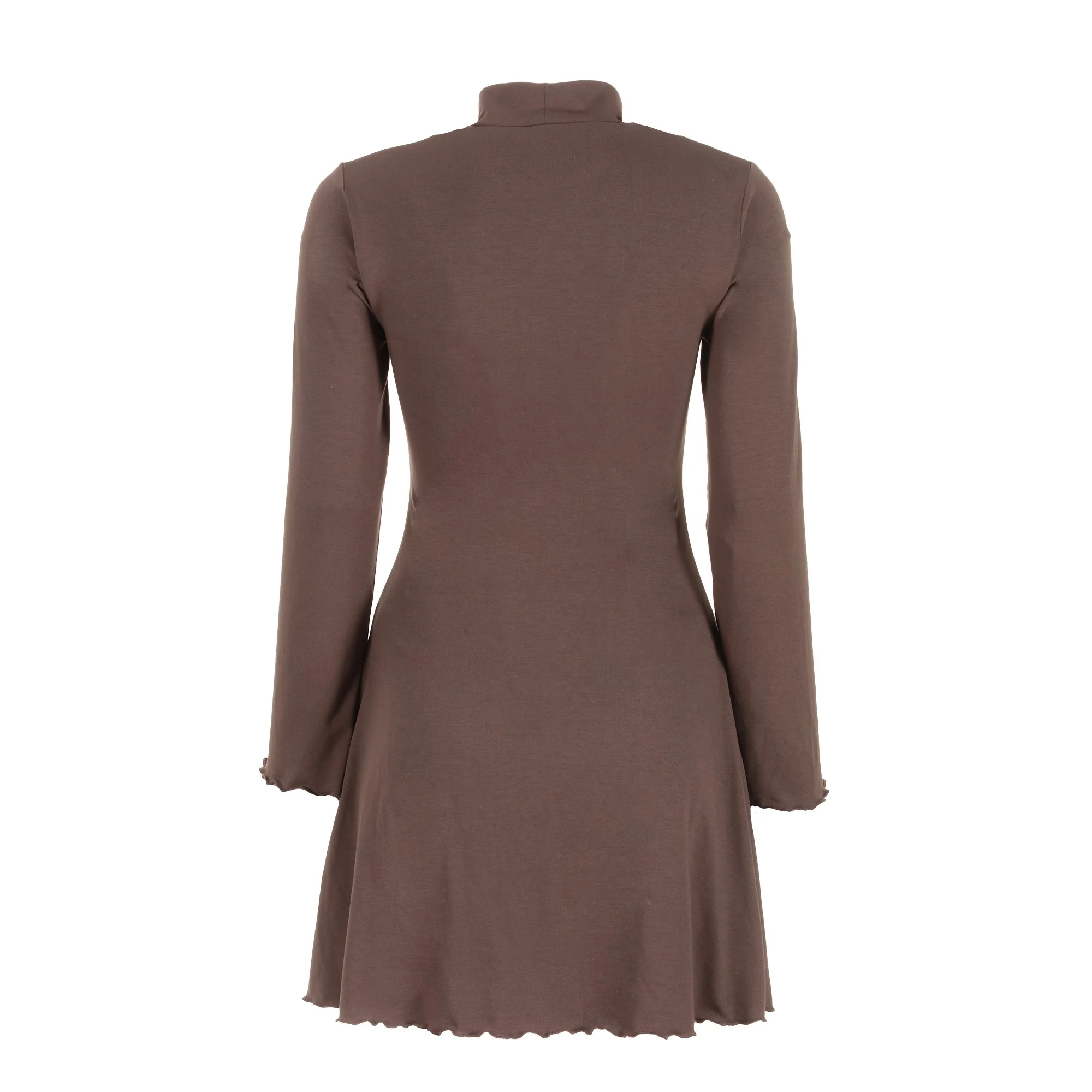 Robe patineuse en maille  - Marron - Image 2
