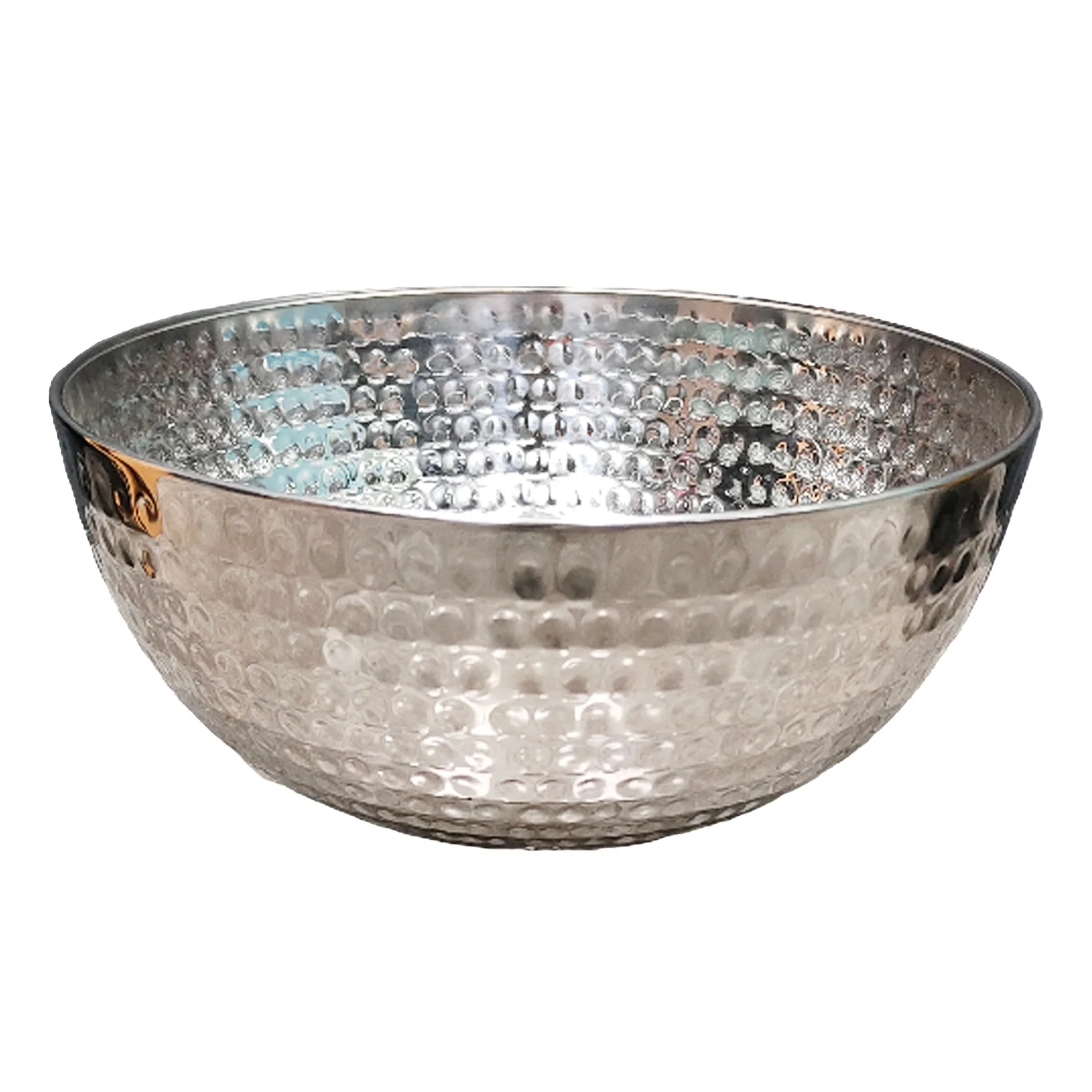 Saladier en inox martelé  - Argent