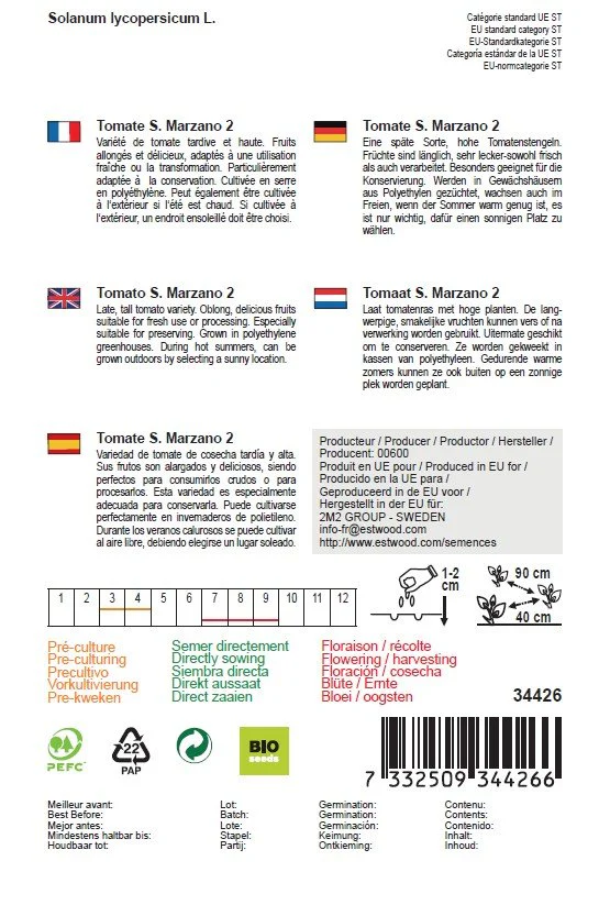 Semences de tomate Marzano bio - Image 2