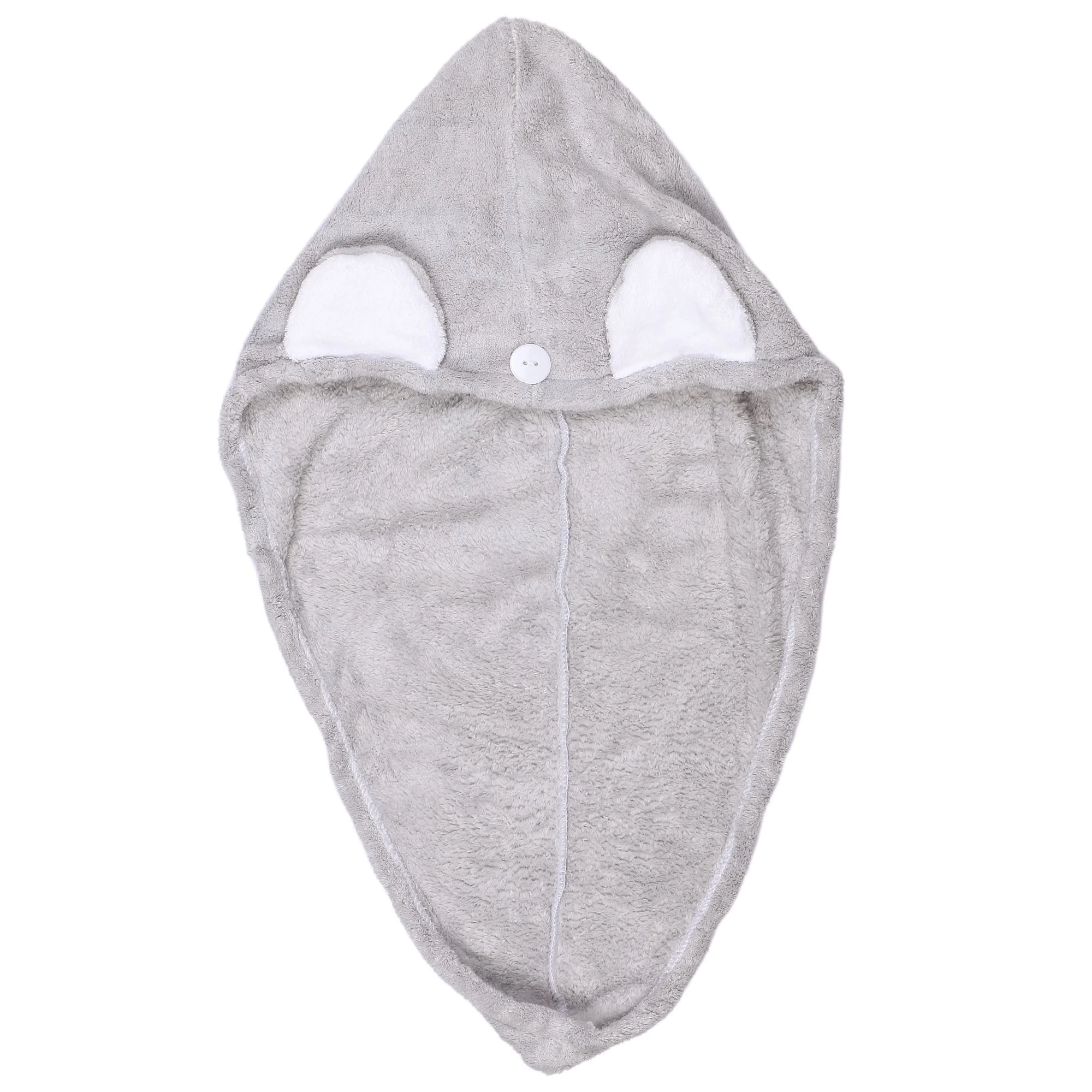 Serviette pour cheveux en microfibre - Gris