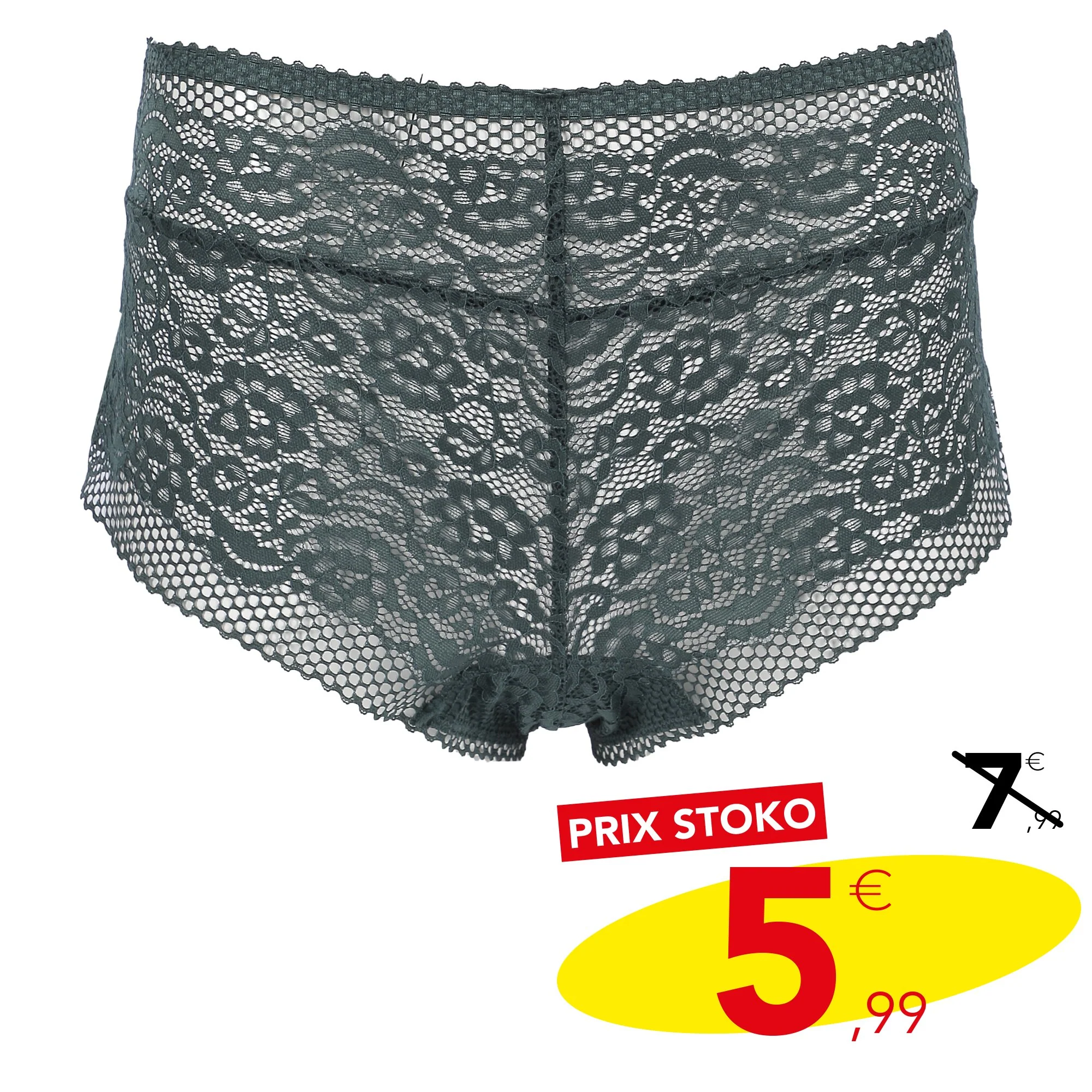 Shorty tout dentelle émeraude - Image 3