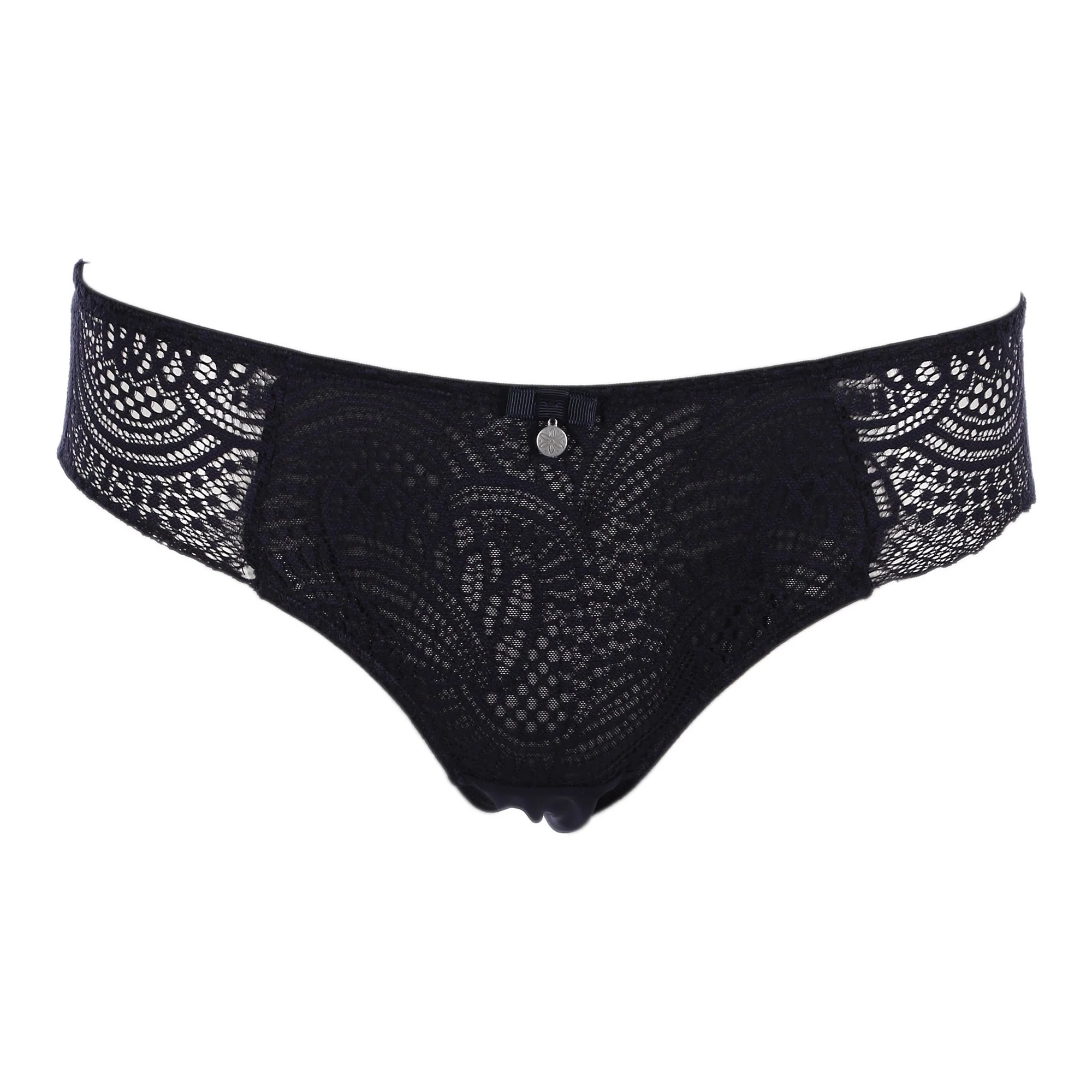 SLIP MICRO DENTELLE MARINE