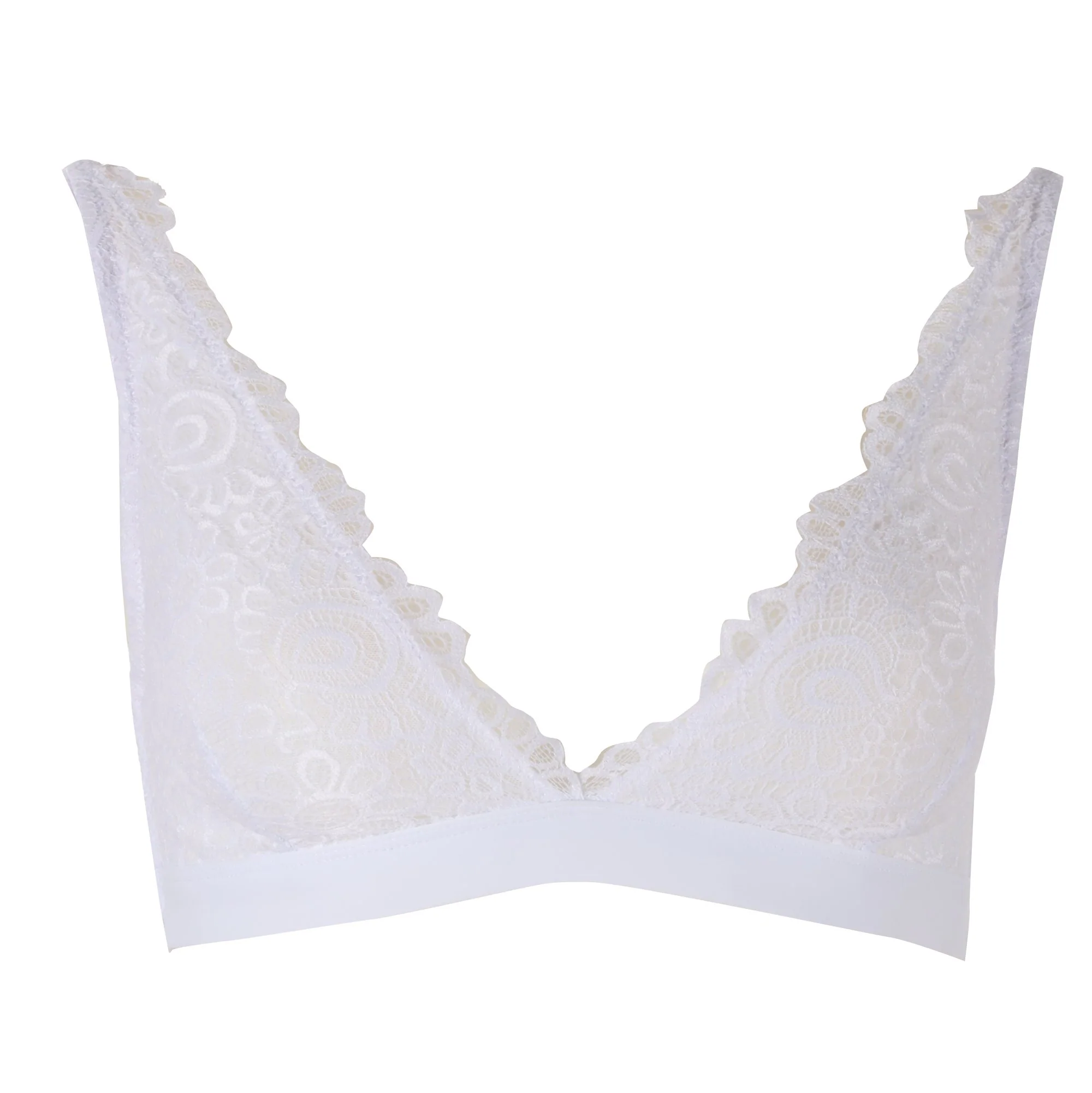 Soutien gorge triangle en dentelle blanc - Blanc